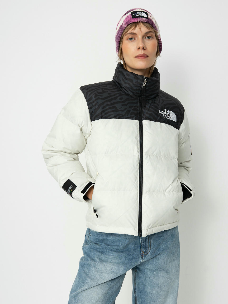 Dzseki The North Face 1996 Retro Nuptse Wmn (white dune/tnf black tn)