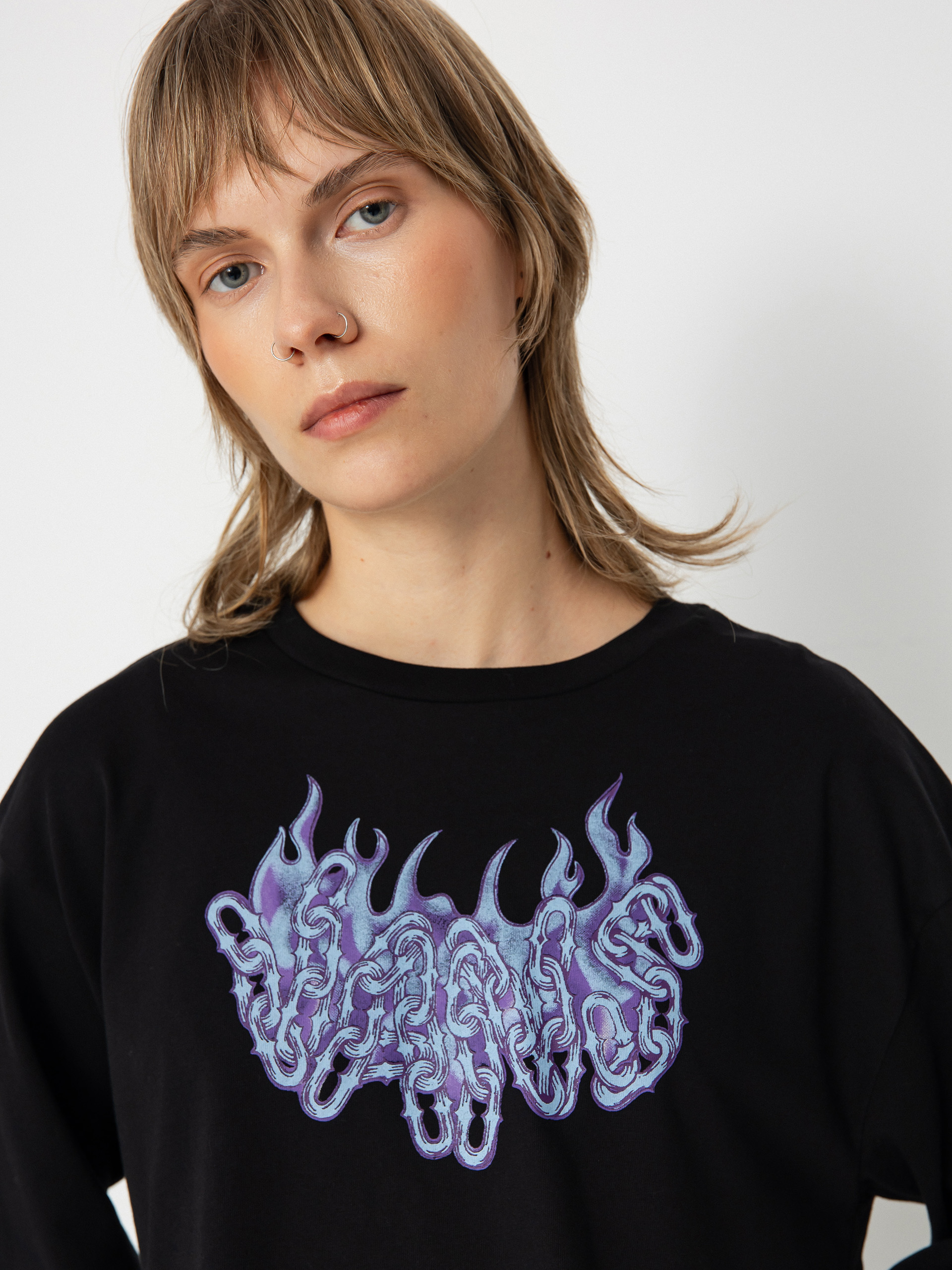 Vans Hot Links Relax Crop Wmn Hosszú ujjú felső (black)