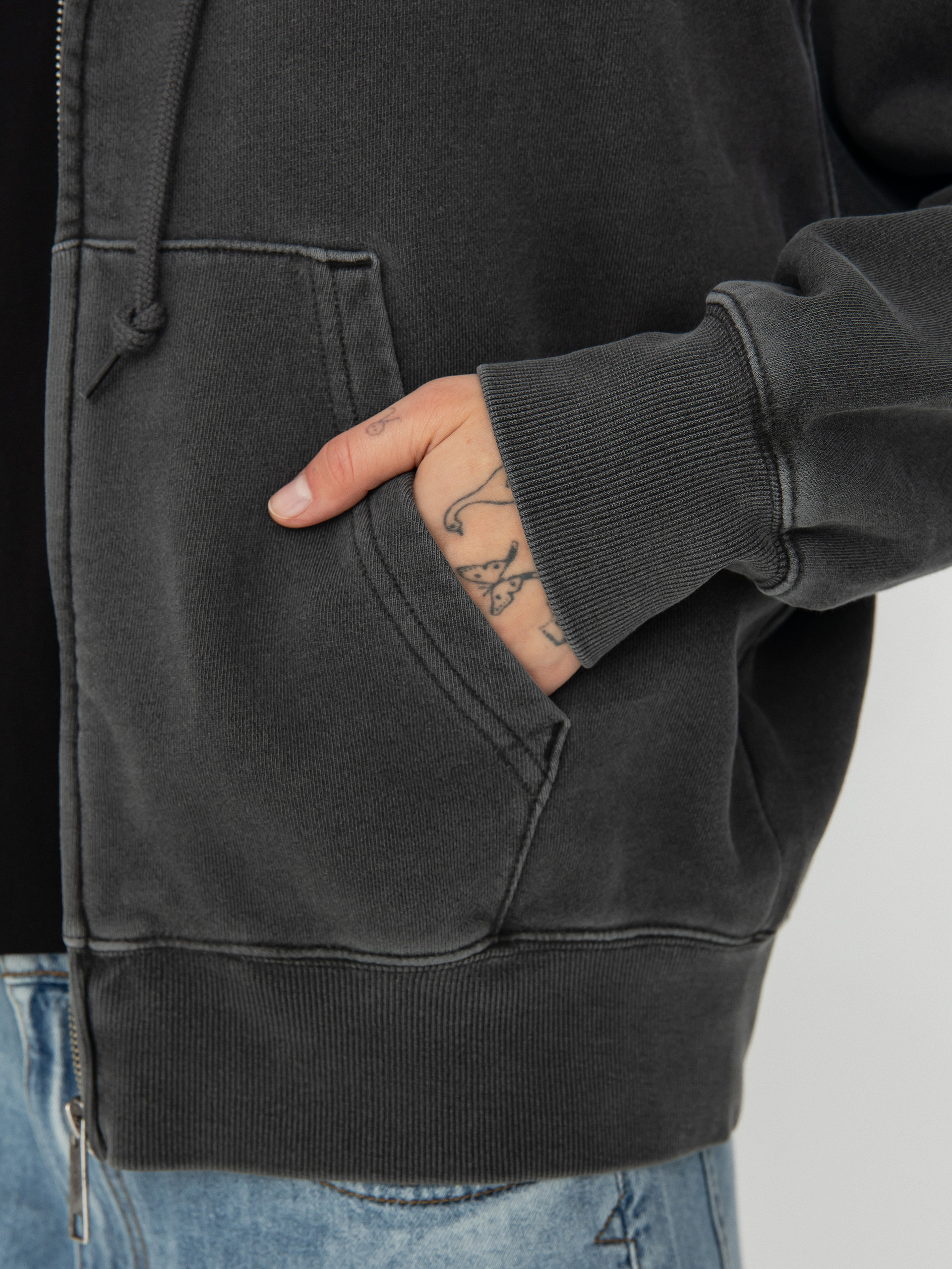 Kapucnis pulóver Carhartt WIP Nelson ZHD Wmn (graphite)