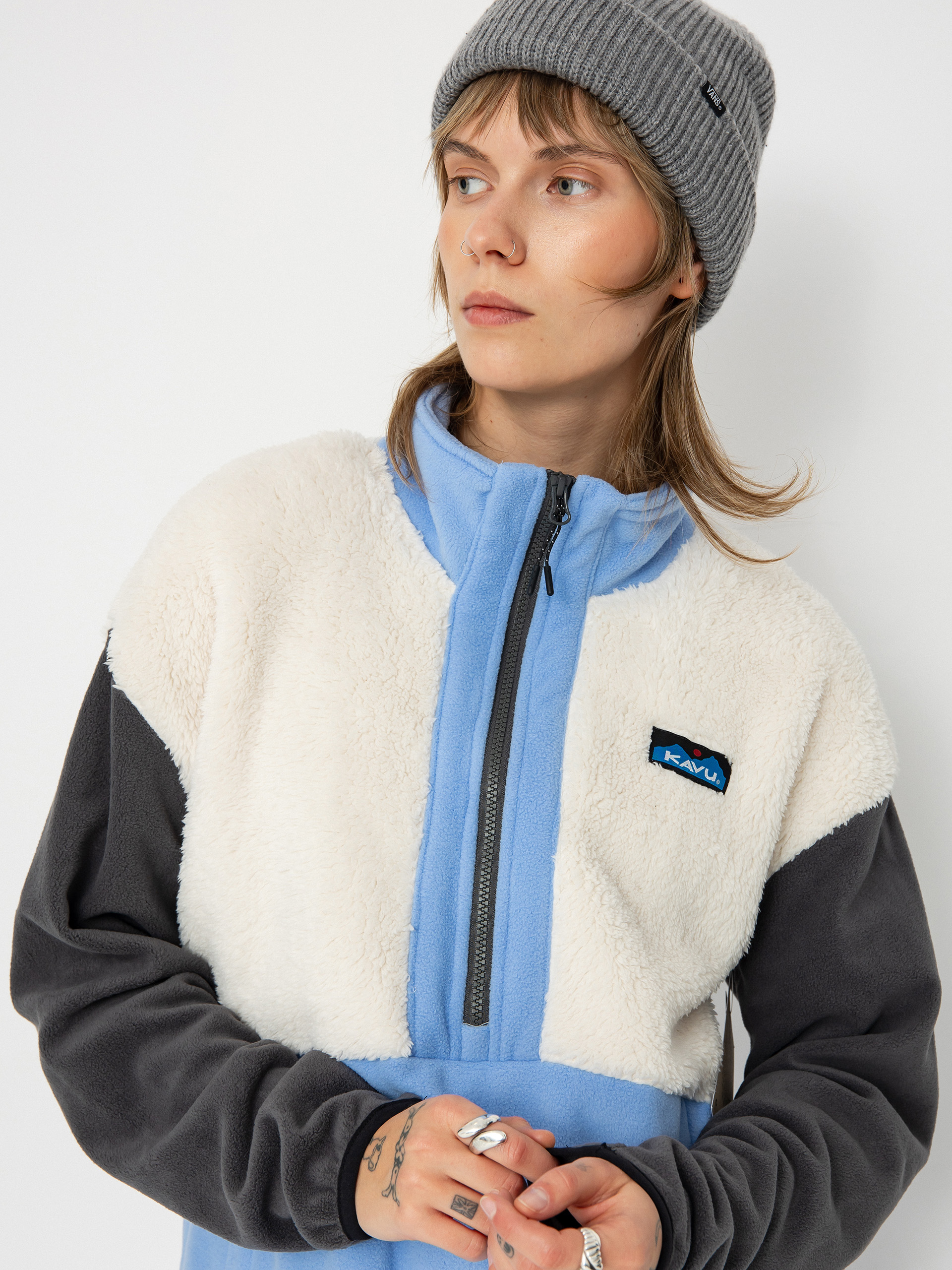 Férfi Polár pulóver Kavu Timber Lane (sky mix)