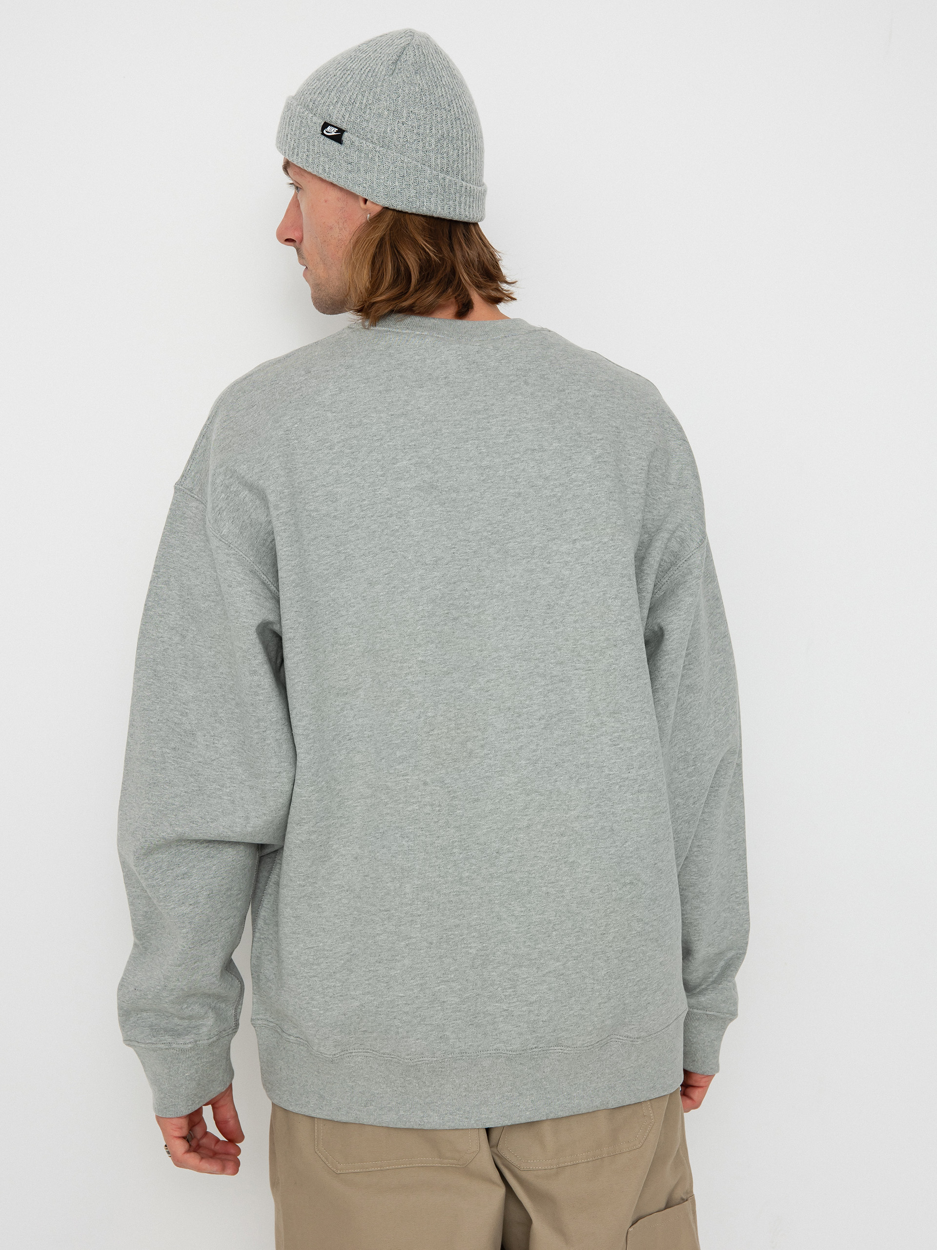 Nike SB Solo Swoosh Pulóver (dk grey heather/white)