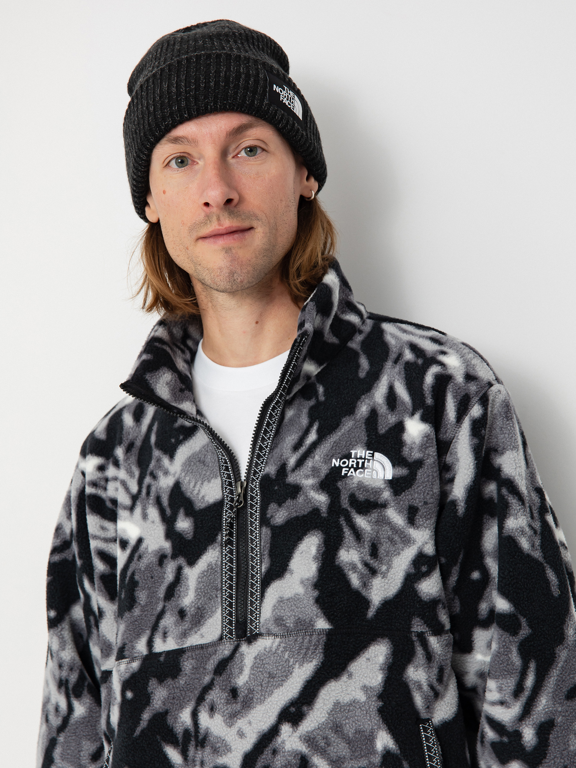 Férfi The North Face Tnf Fleeski 1/4 Zip Polár pulóver (tnf black 3d summit mes)