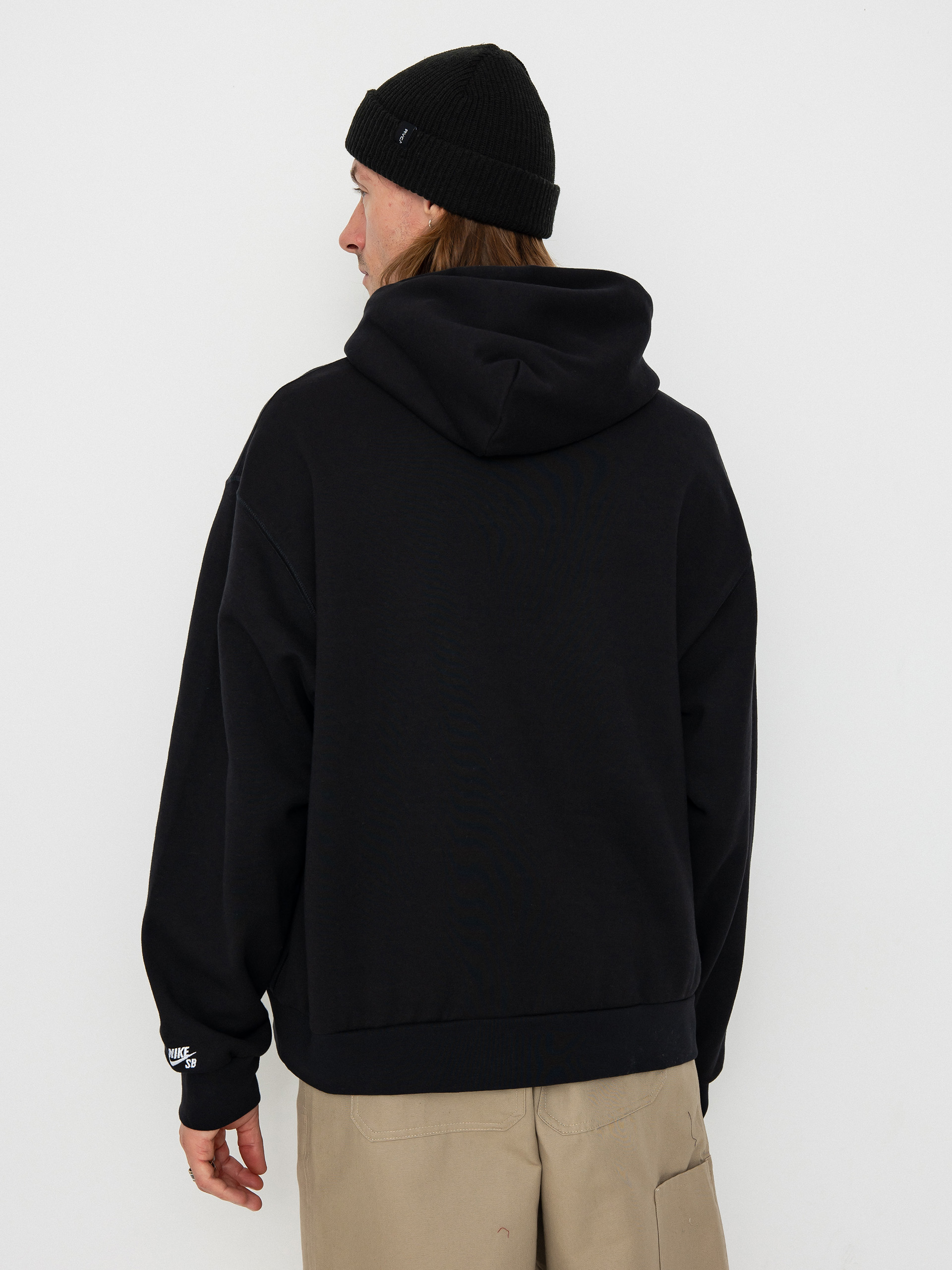 Nike SB Flc N Swoosh HD Kapucnis pulóver (black/white)