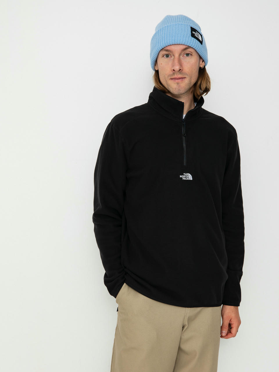 Polár pulóver The North Face Glacier 1/4 Zip Embroidered Logo (tnf black npf)