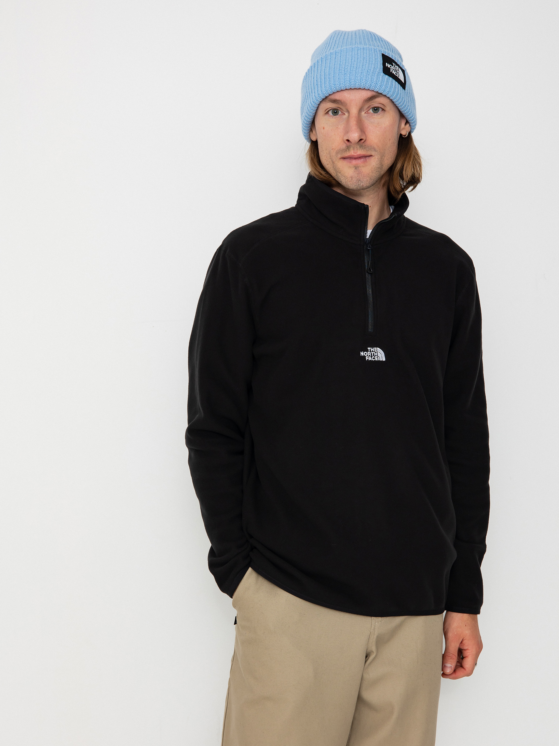 Férfi Polár pulóver The North Face Glacier 1/4 Zip Embroidered Logo (tnf black npf)