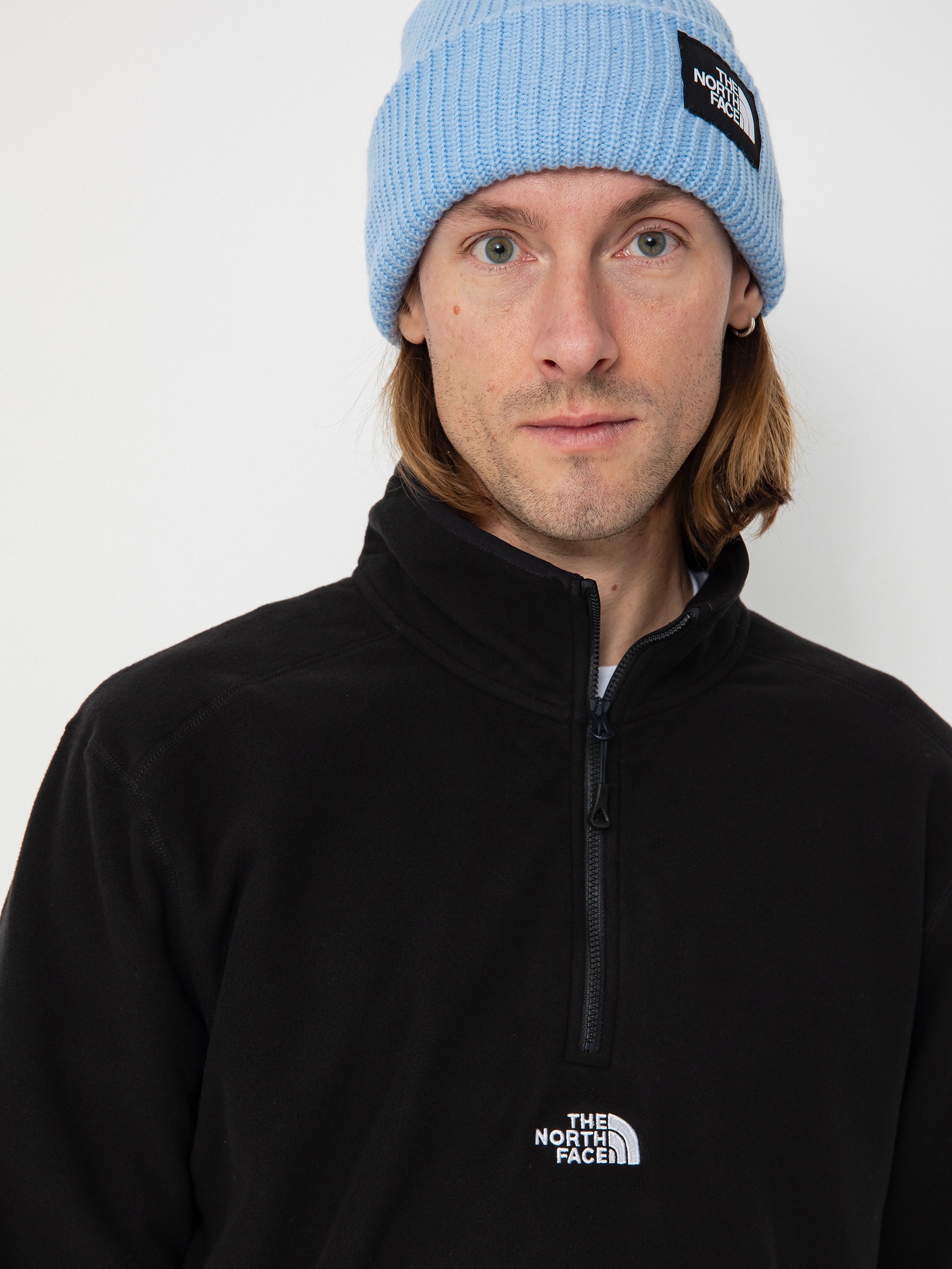 Férfi Polár pulóver The North Face Glacier 1/4 Zip Embroidered Logo (tnf black npf)