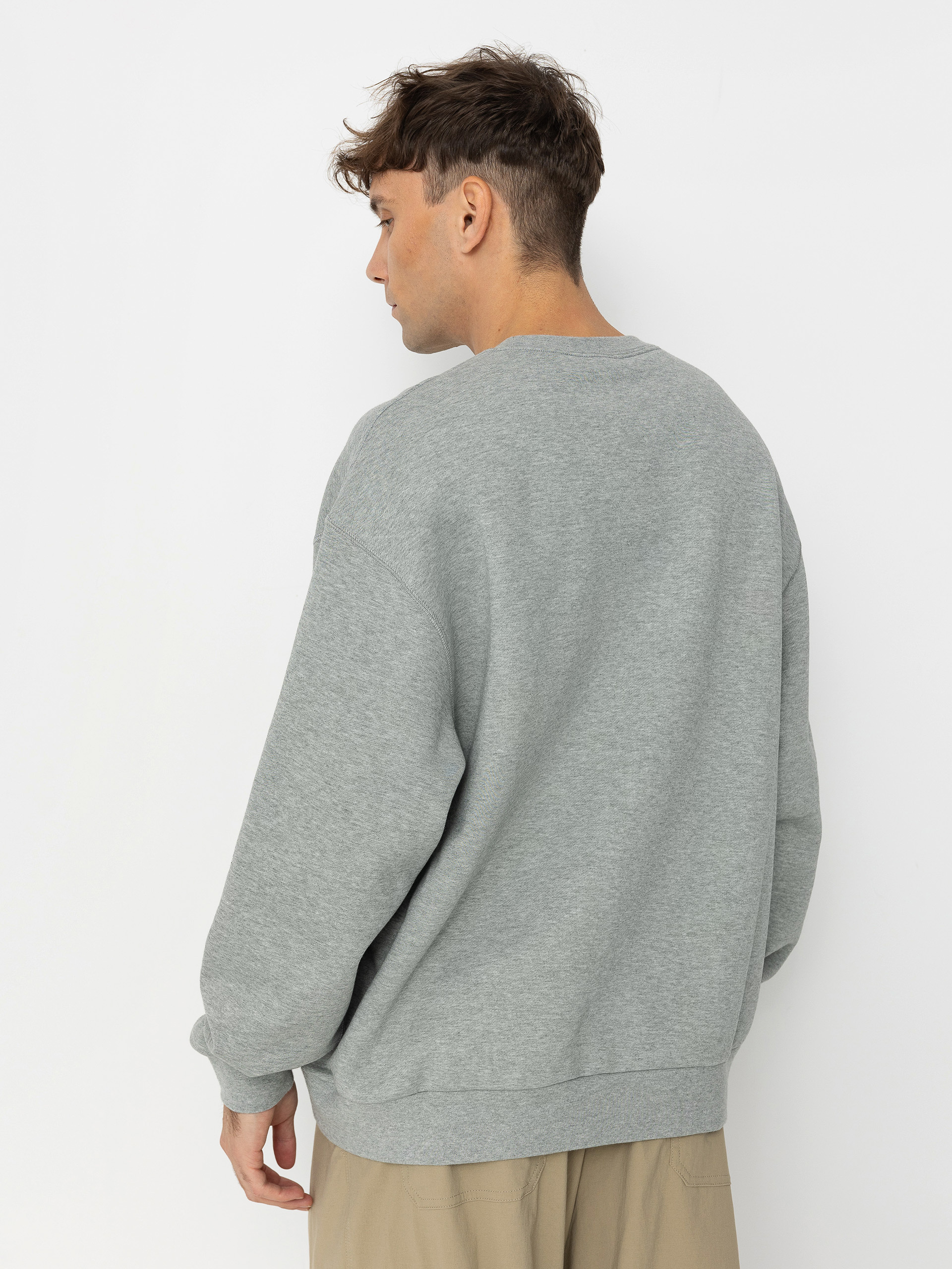 Nike SB Essential Logo Crew Pulóver (dk grey heather/white)