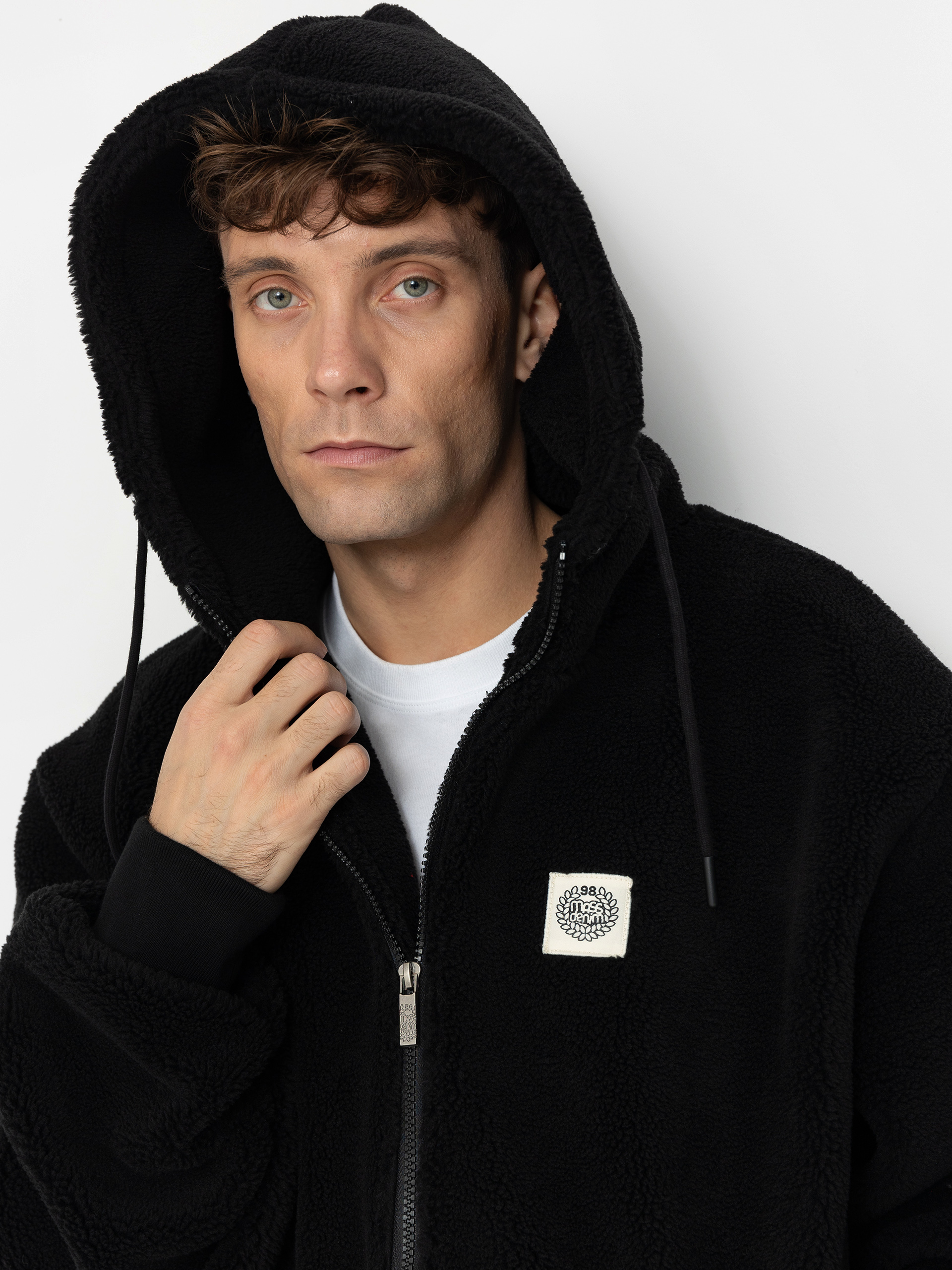 MassDnm Patch Teddy Zip Hoody Dzseki (black)