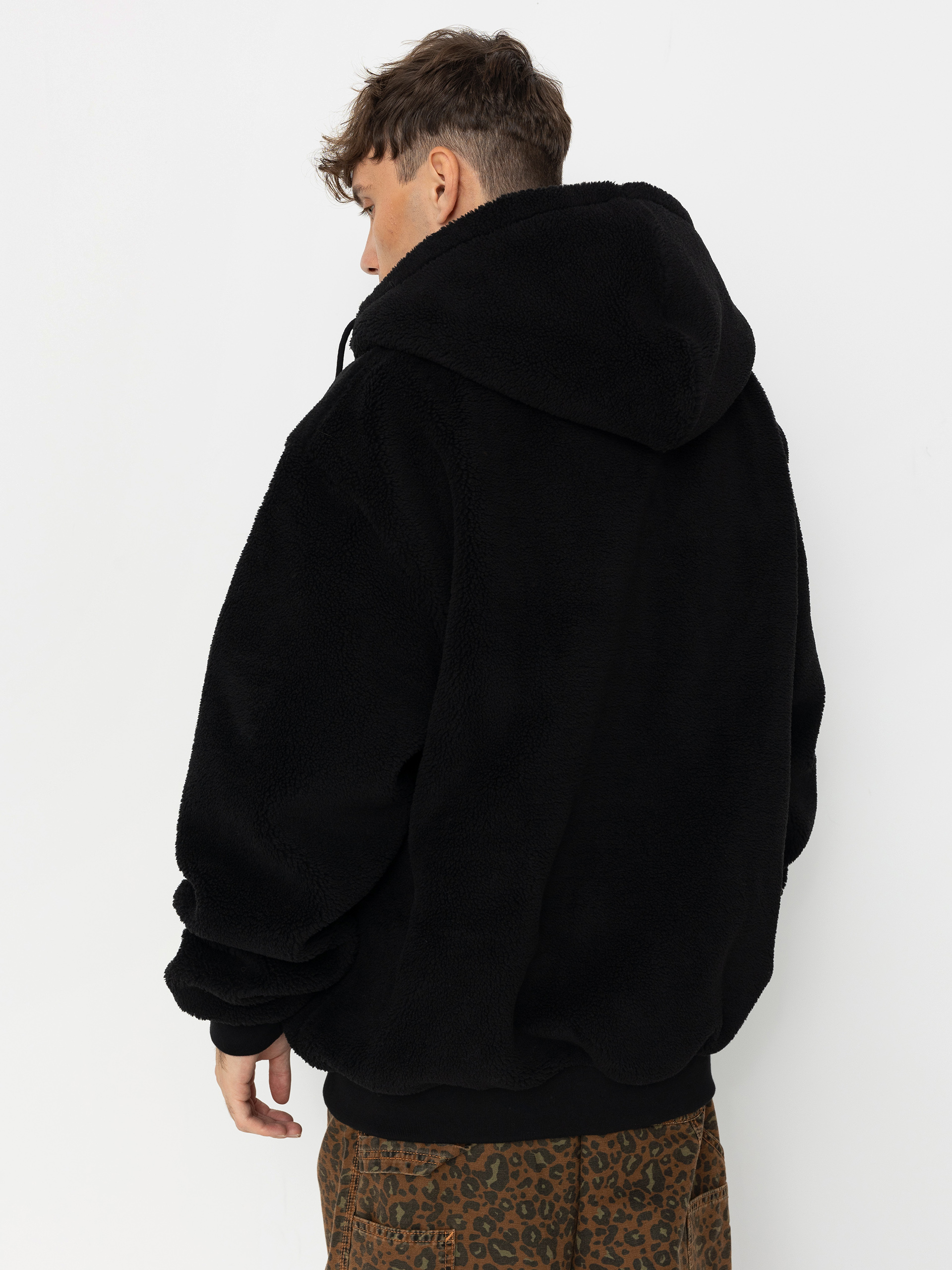 MassDnm Patch Teddy Zip Hoody Dzseki (black)