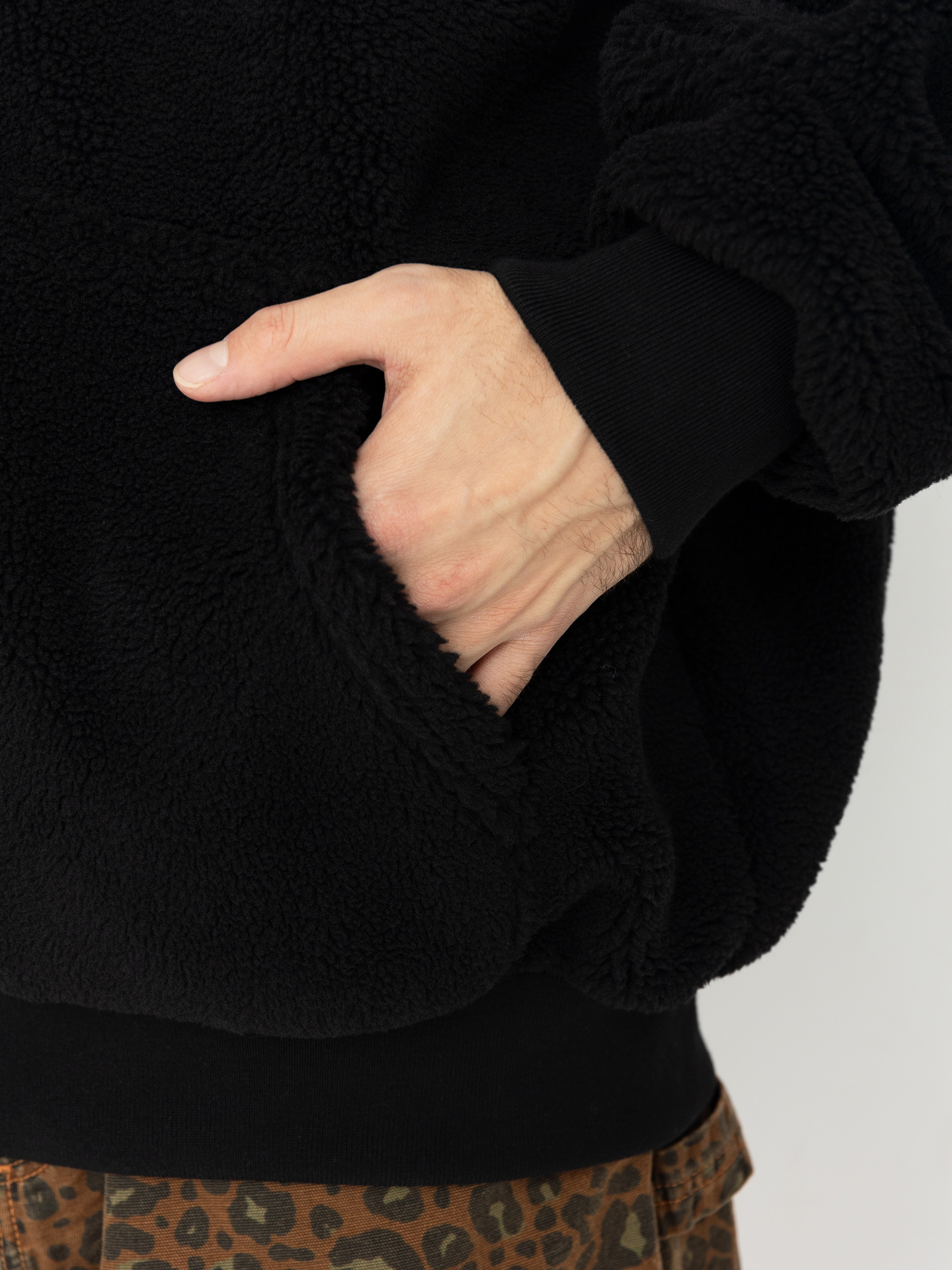 MassDnm Patch Teddy Zip Hoody Dzseki (black)