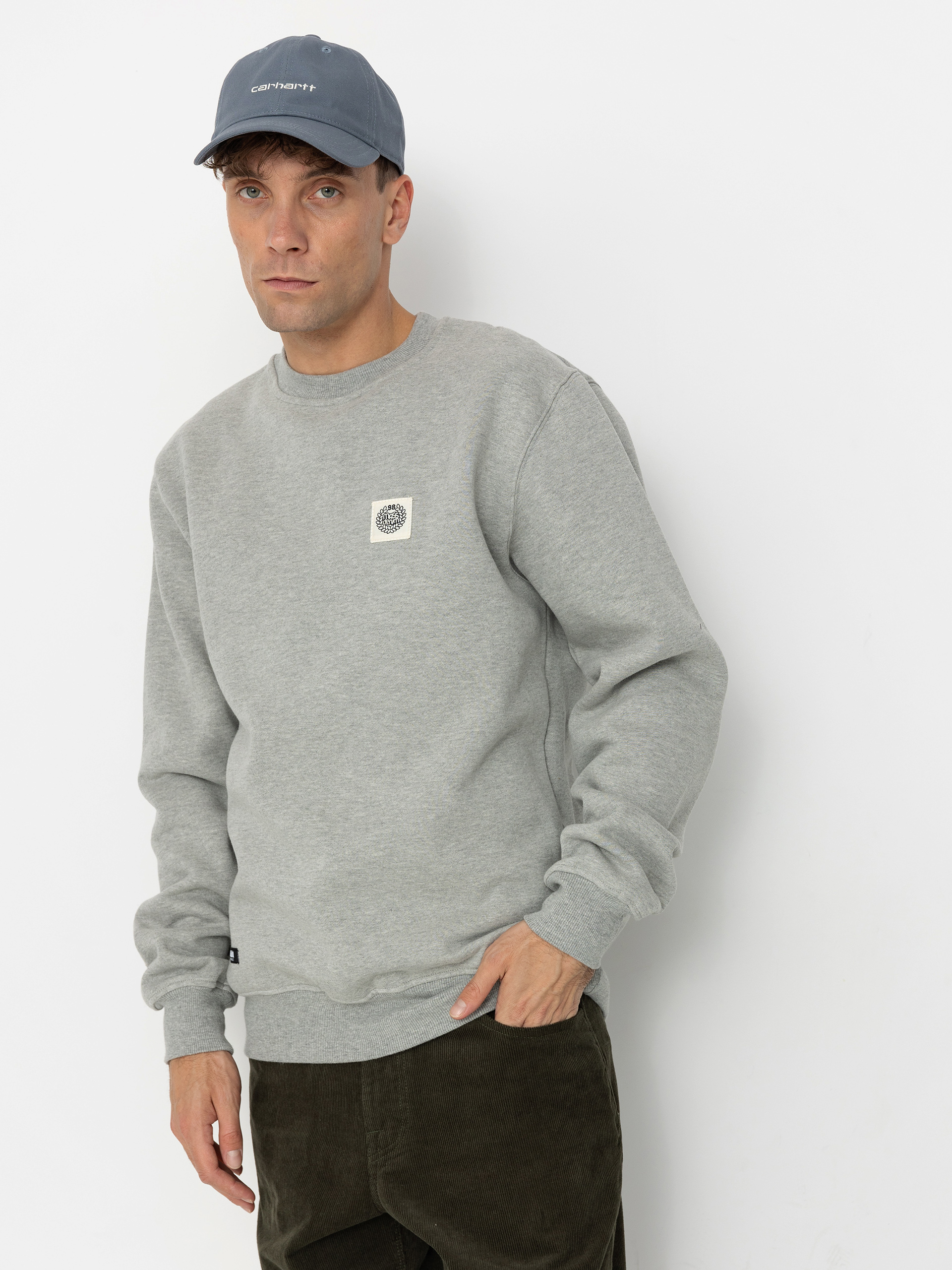 MassDnm Patch Crew Pulu00f3ver (lt heather grey)