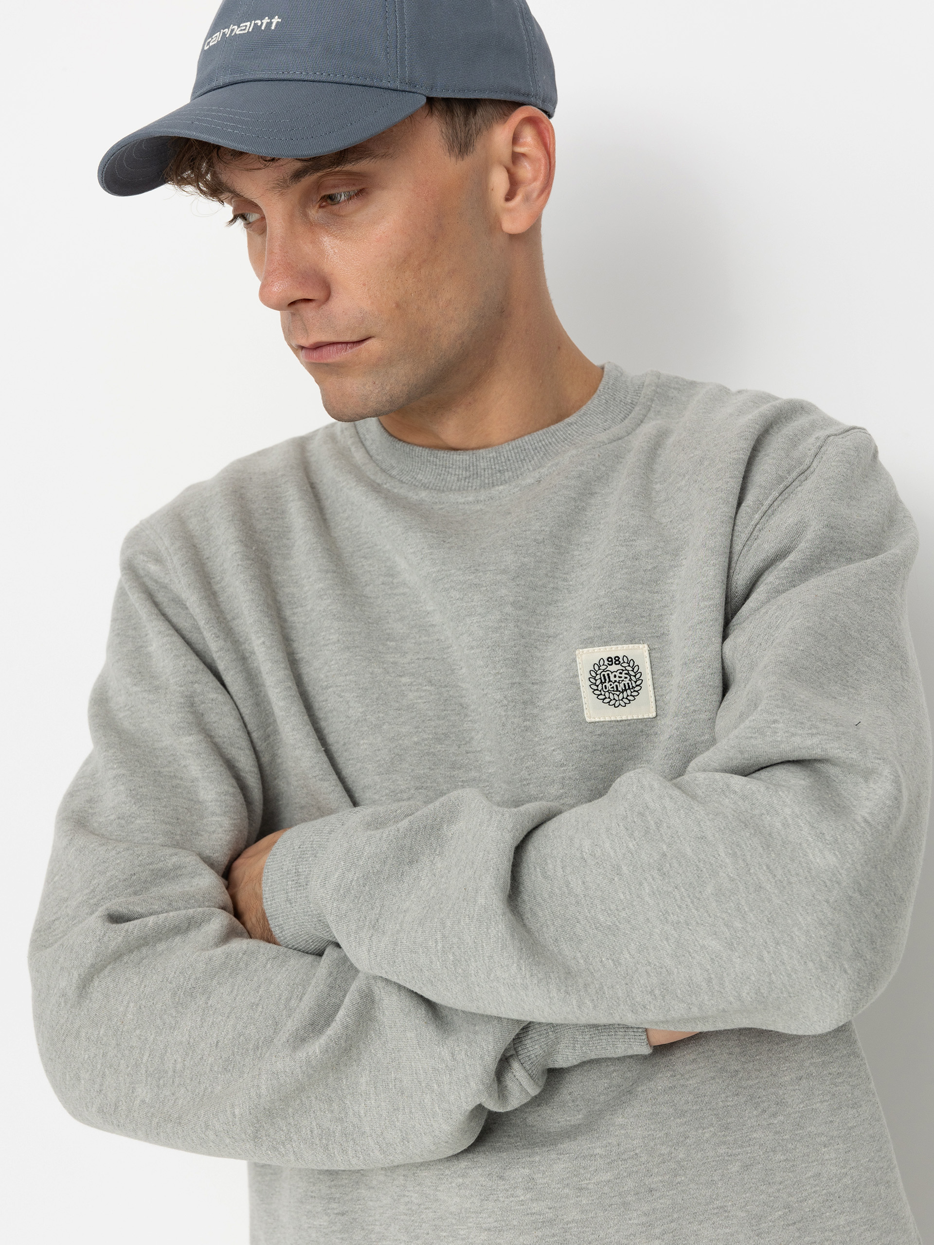 MassDnm Patch Crew Pulóver (lt heather grey)