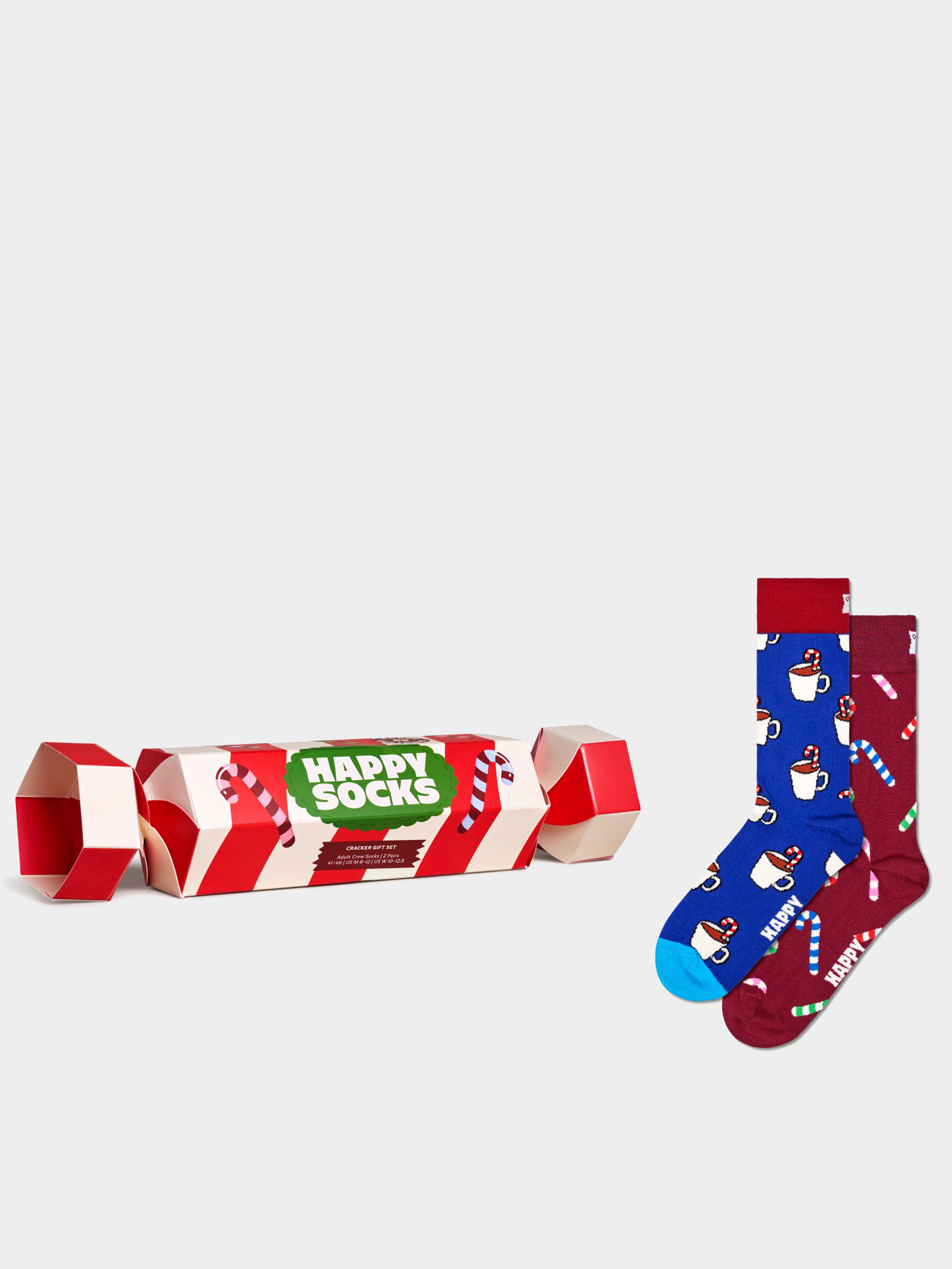 Zokni Happy Socks 2-Pack Holiday Striped Cracker Gift Set (dark red)