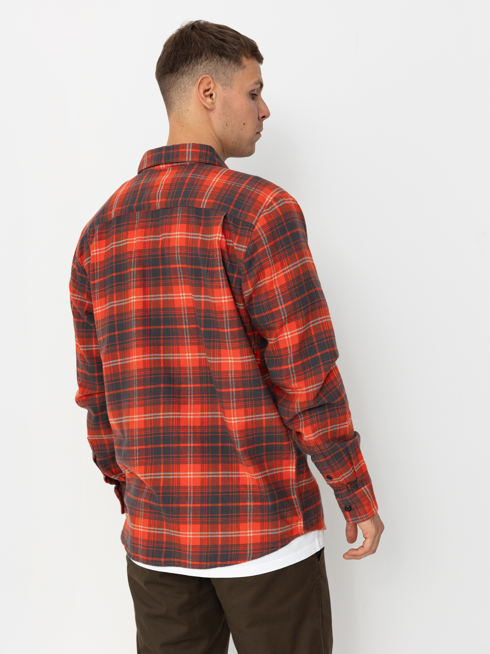 Volcom Caden Plaid Ls Ing (bright red)