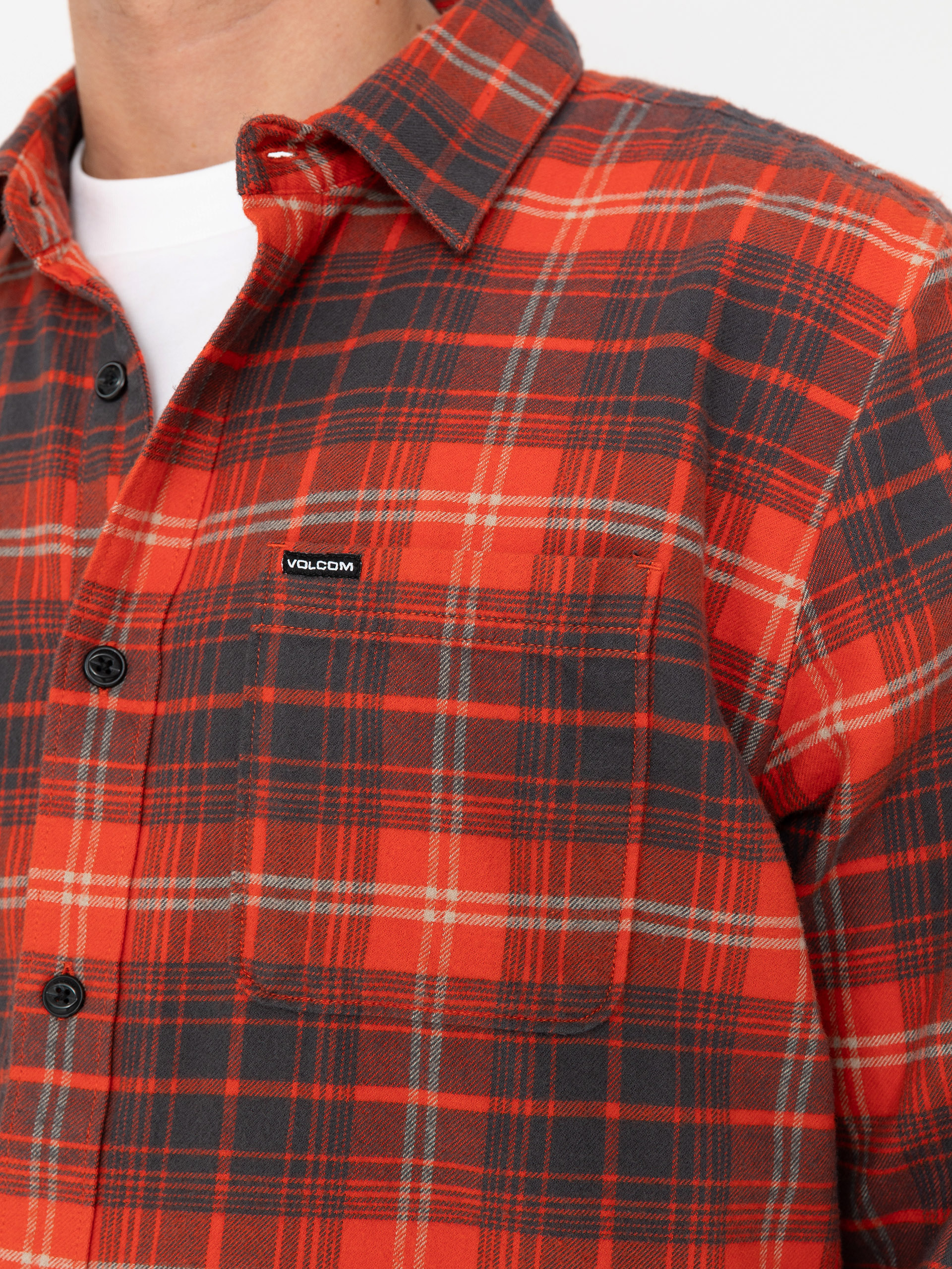 Volcom Caden Plaid Ls Ing (bright red)