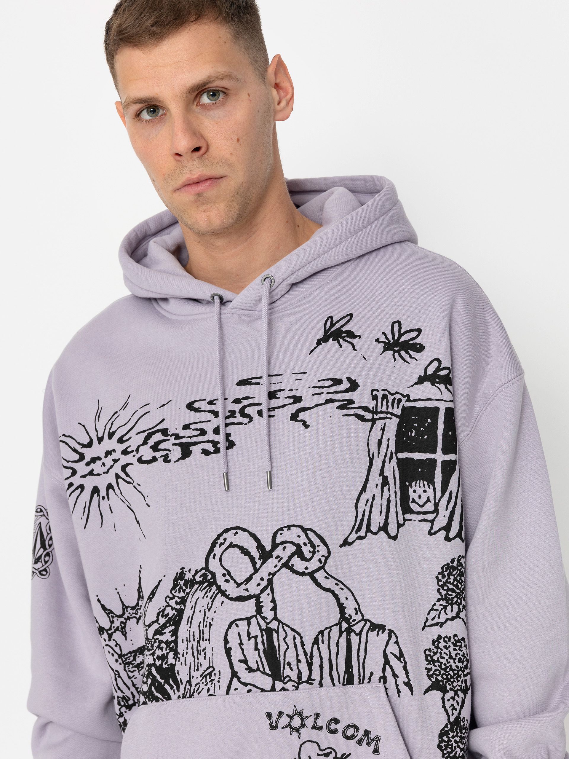 Volcom Fa Keutchi 2 HD Kapucnis pulóver (light purple)