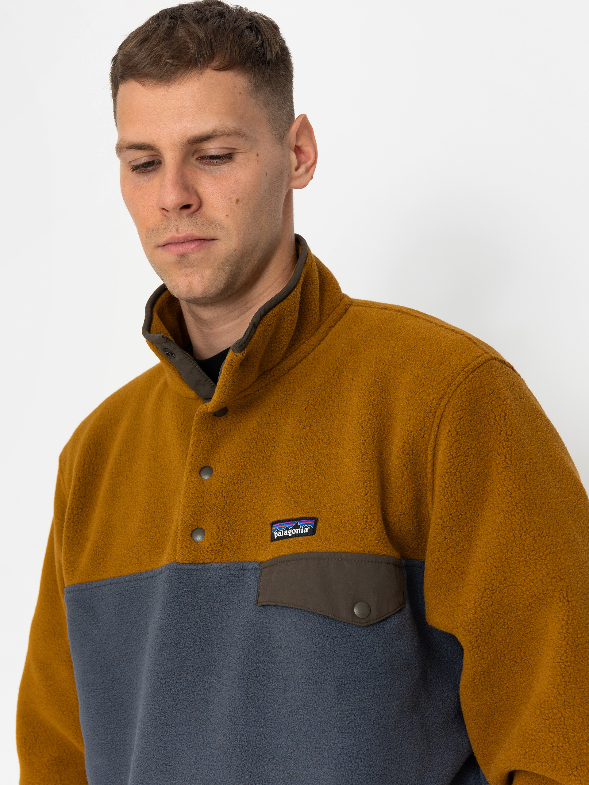 Férfi Polár pulóver Patagonia LW Synch Snap T (shelter brown)