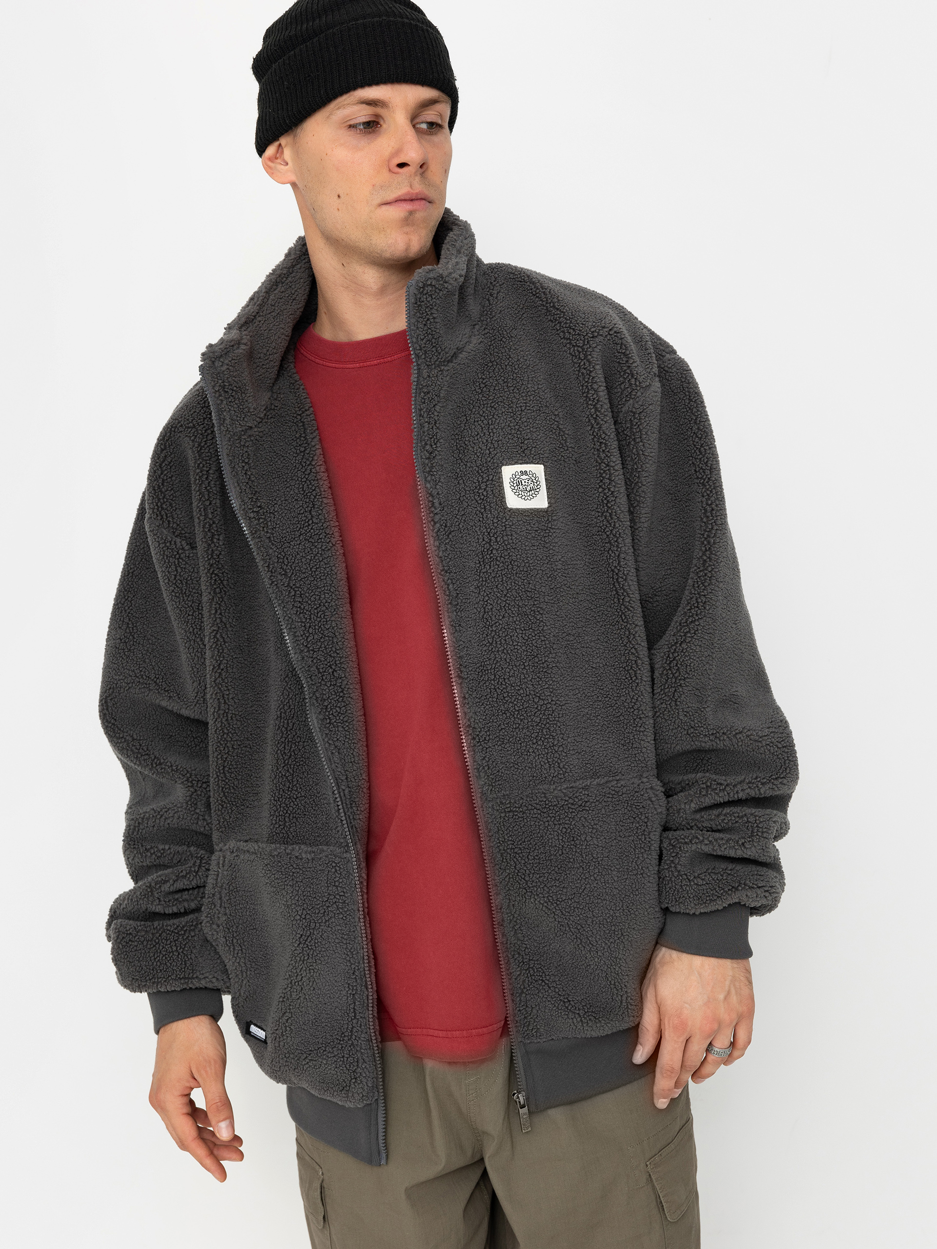 MassDnm Patch Teddy Zip Dzseki (grey)