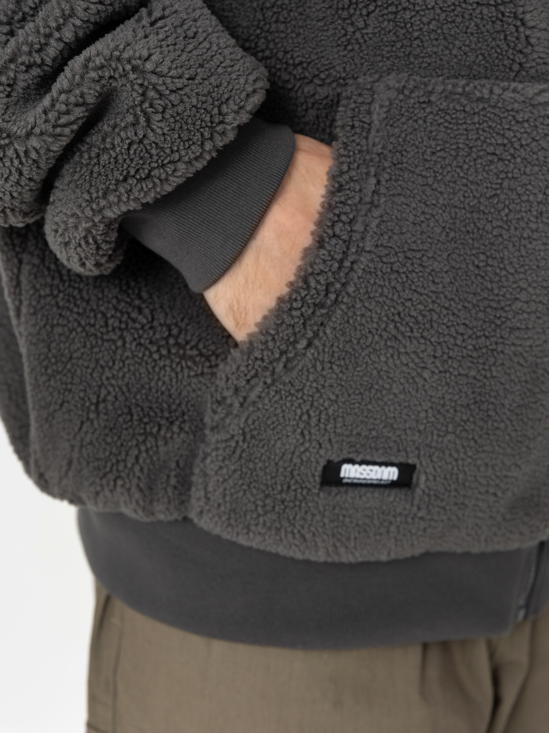 MassDnm Patch Teddy Zip Dzseki (grey)