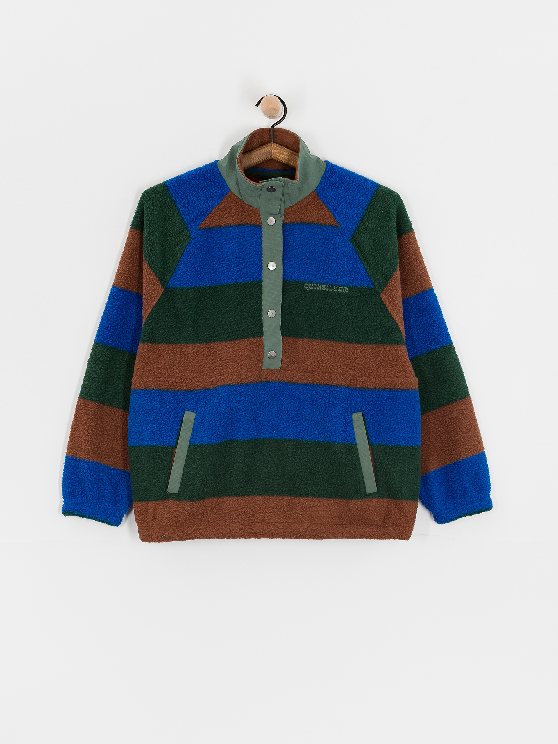 Női Polár pulóver Quiksilver Uni Half Zip (printed stripe uni hz forest)