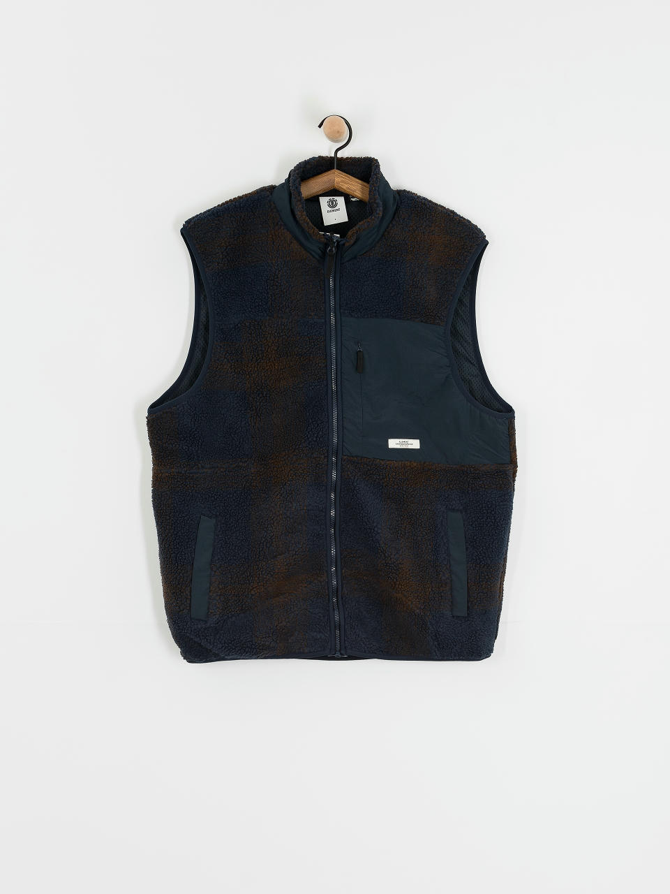 Mellény Element Lake Vest Sherpa (eclipse navy/java plaid)