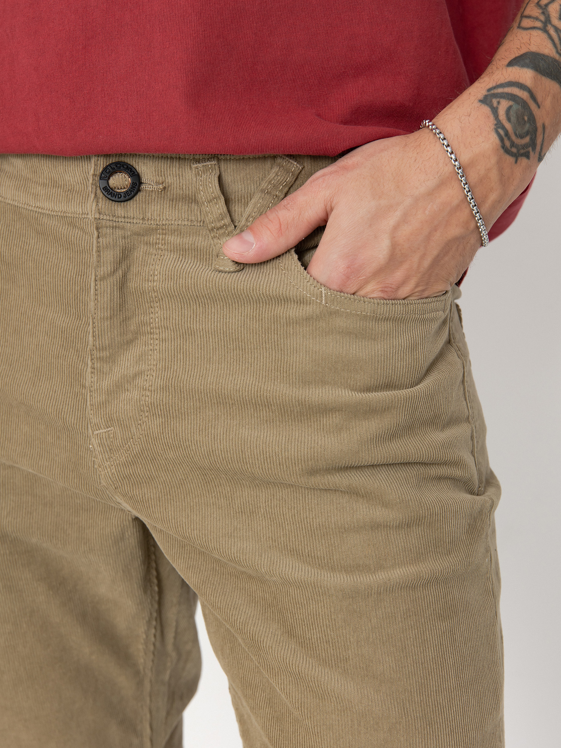 Volcom Solver 5 Pocket Cord Kisnadrág (khaki)