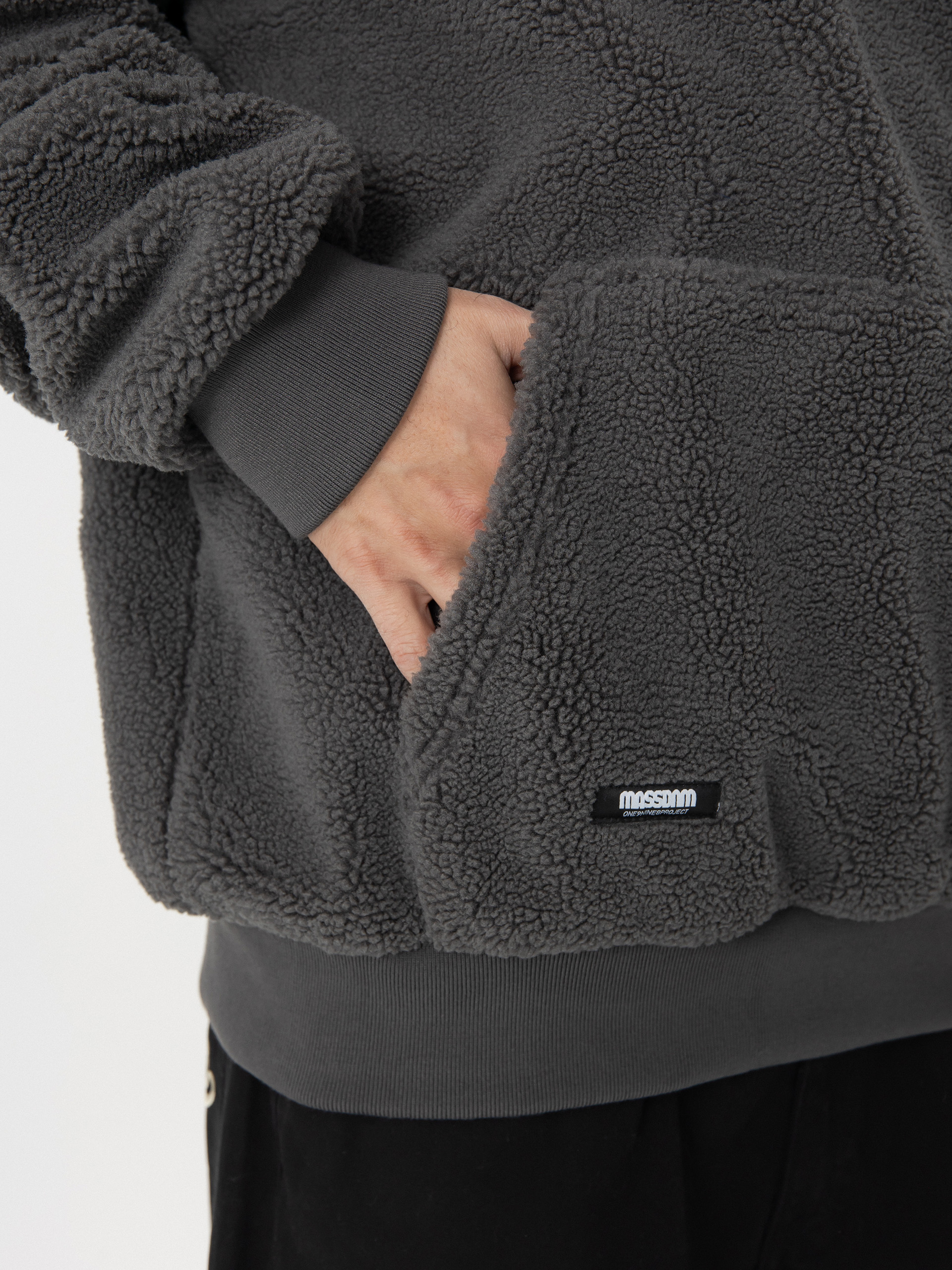 MassDnm Patch Teddy Hoody Dzseki (grey)