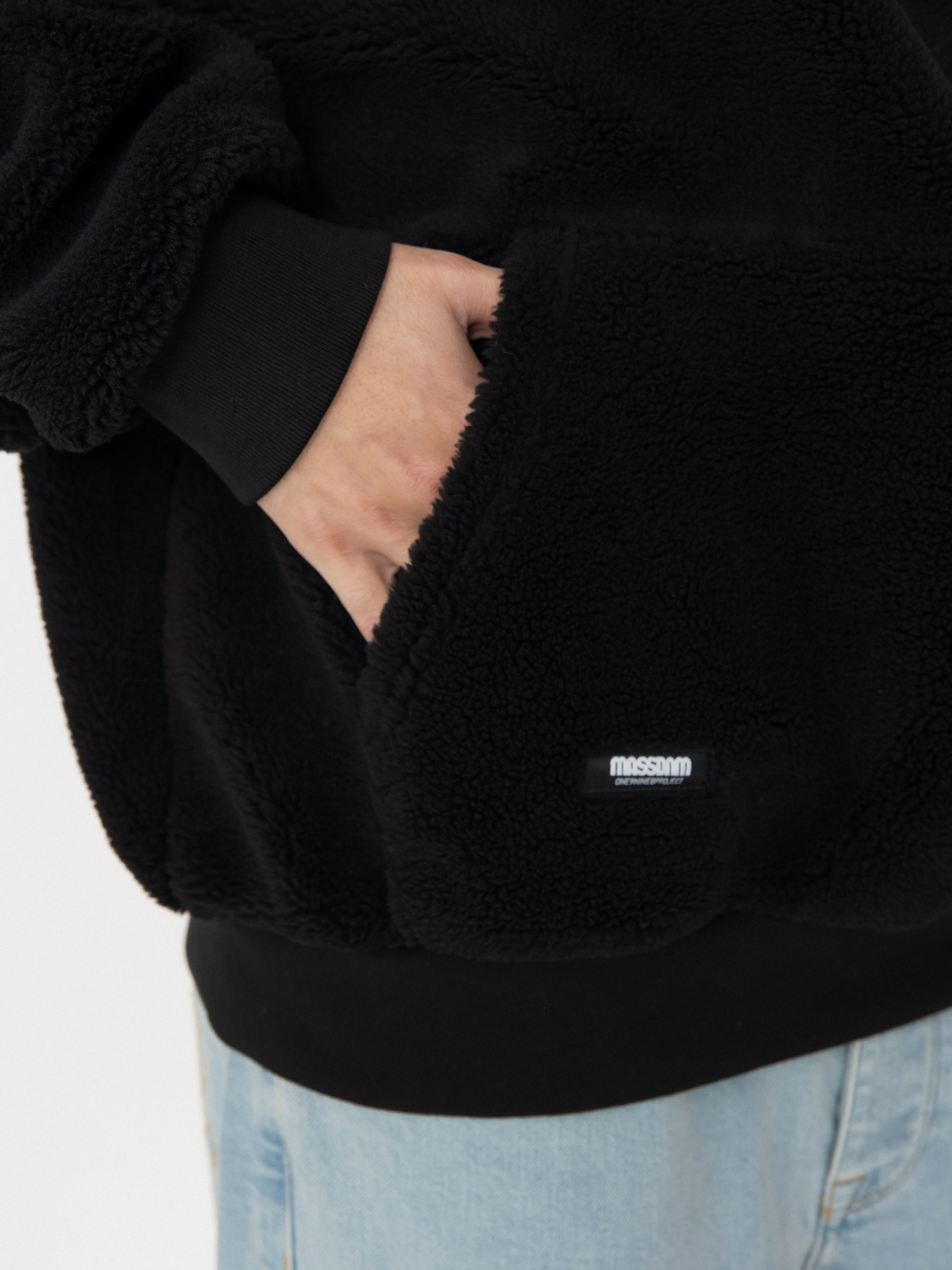 MassDnm Patch Teddy Hoody Dzseki (black)