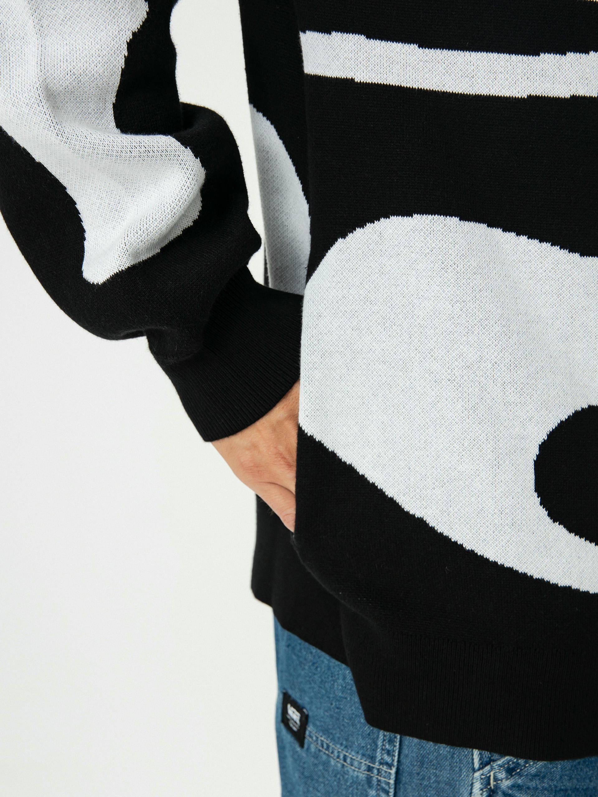 Kapucnis pulóver RipNDip Skelly Nerm Knit HD (black/white)