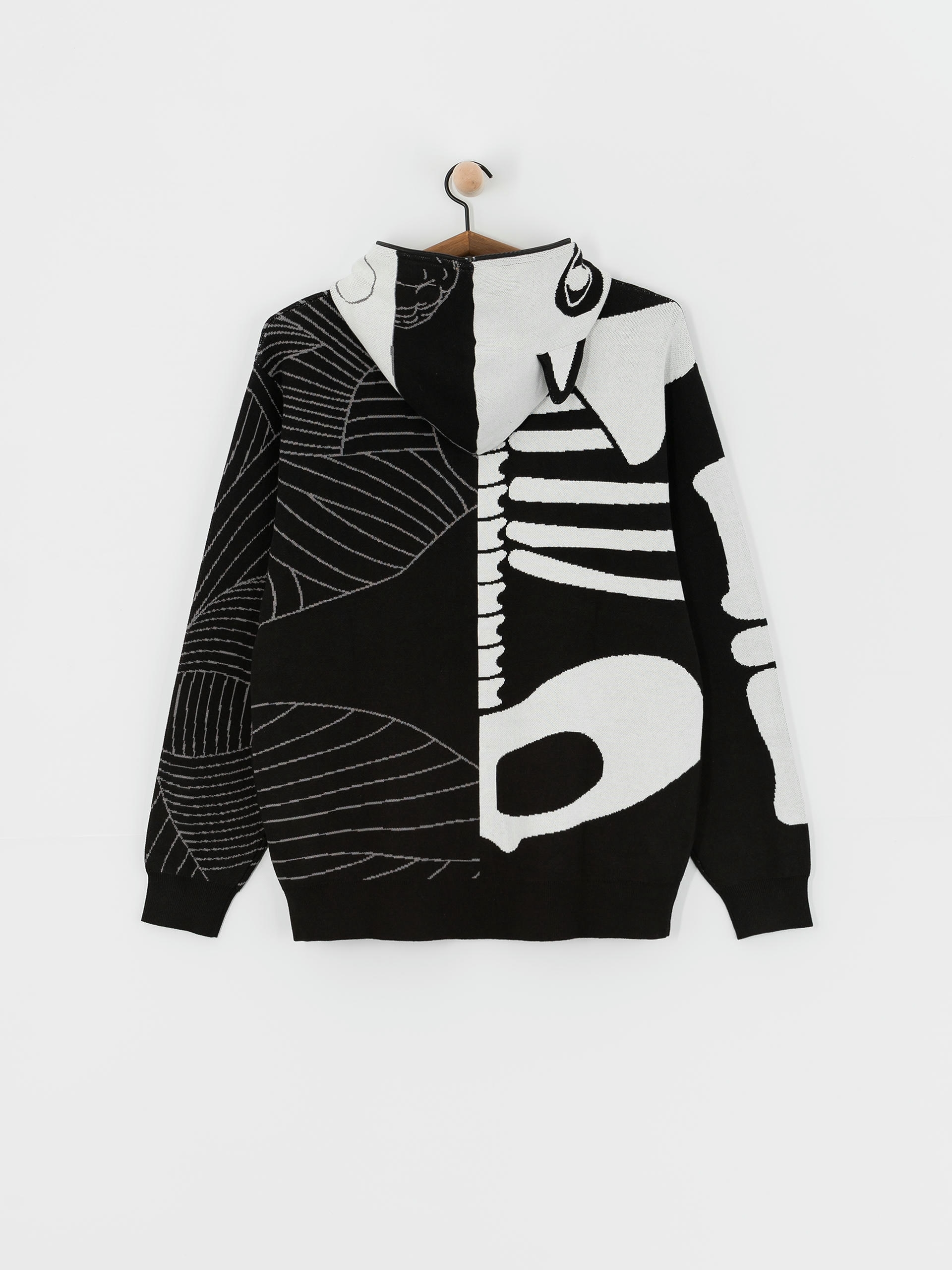 Kapucnis pulóver RipNDip Skelly Nerm Knit HD (black/white)