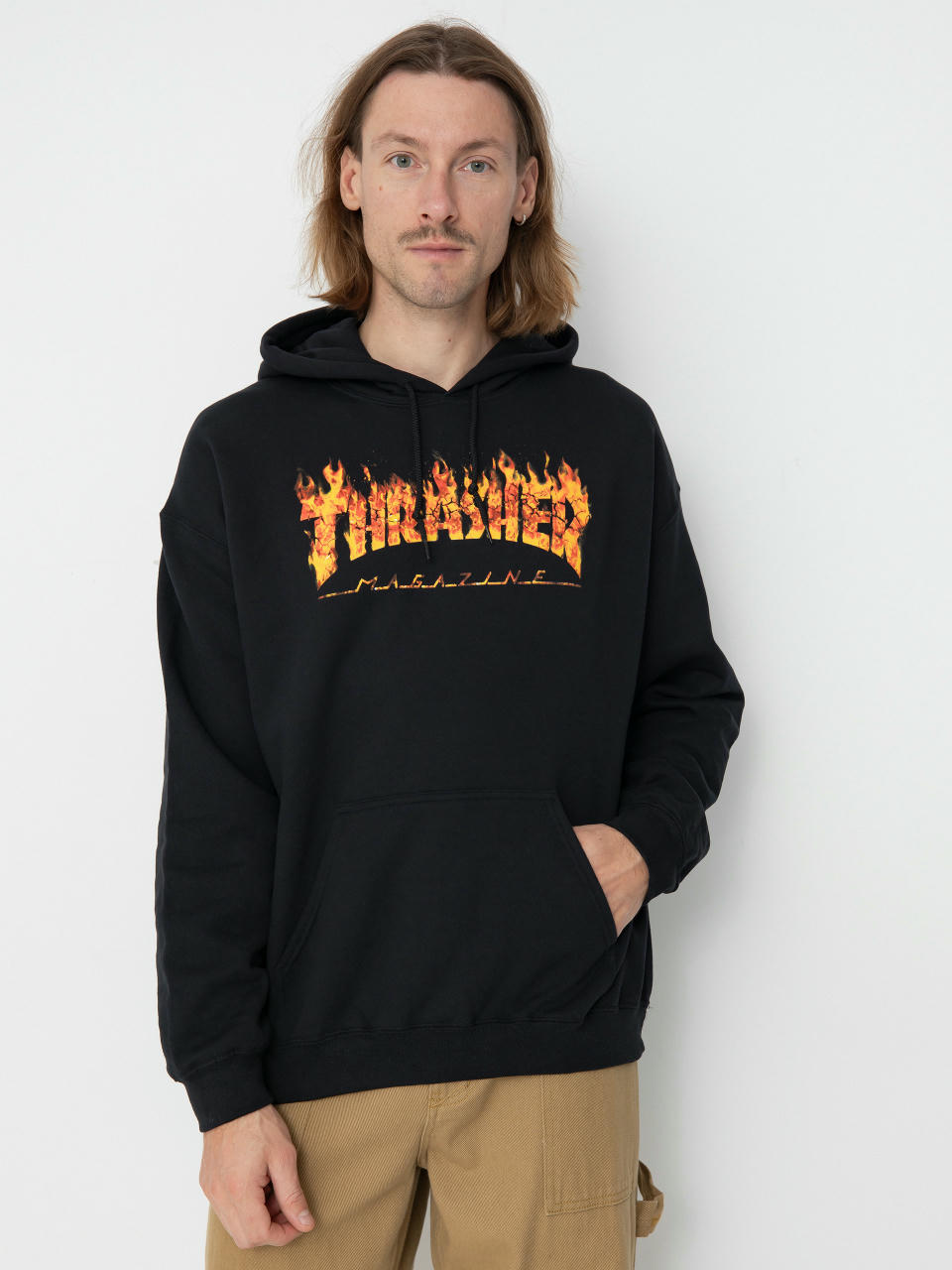 Kapucnis pulóver Thrasher Inferno HD (black)