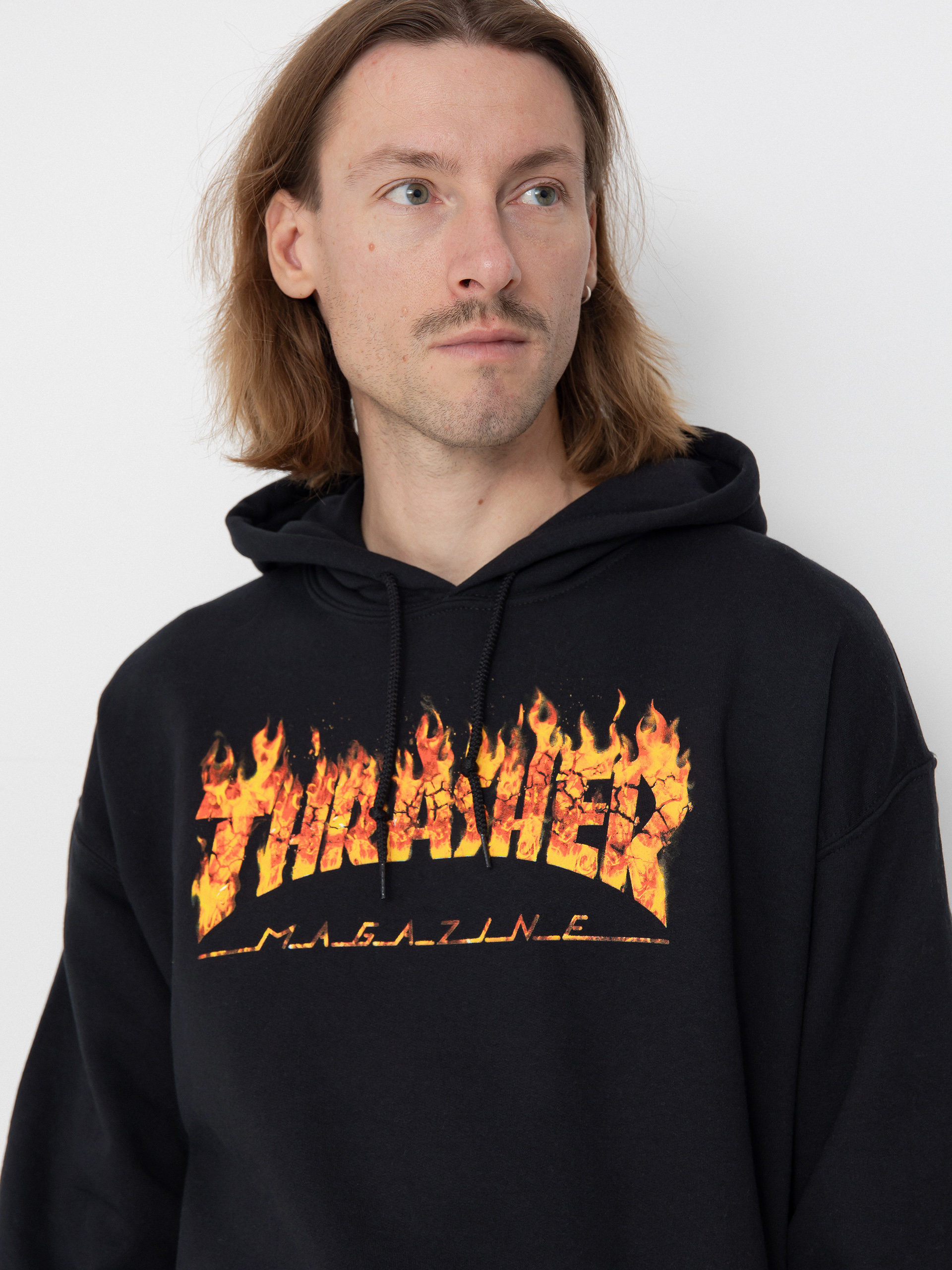 Kapucnis pulóver Thrasher Inferno HD (black)