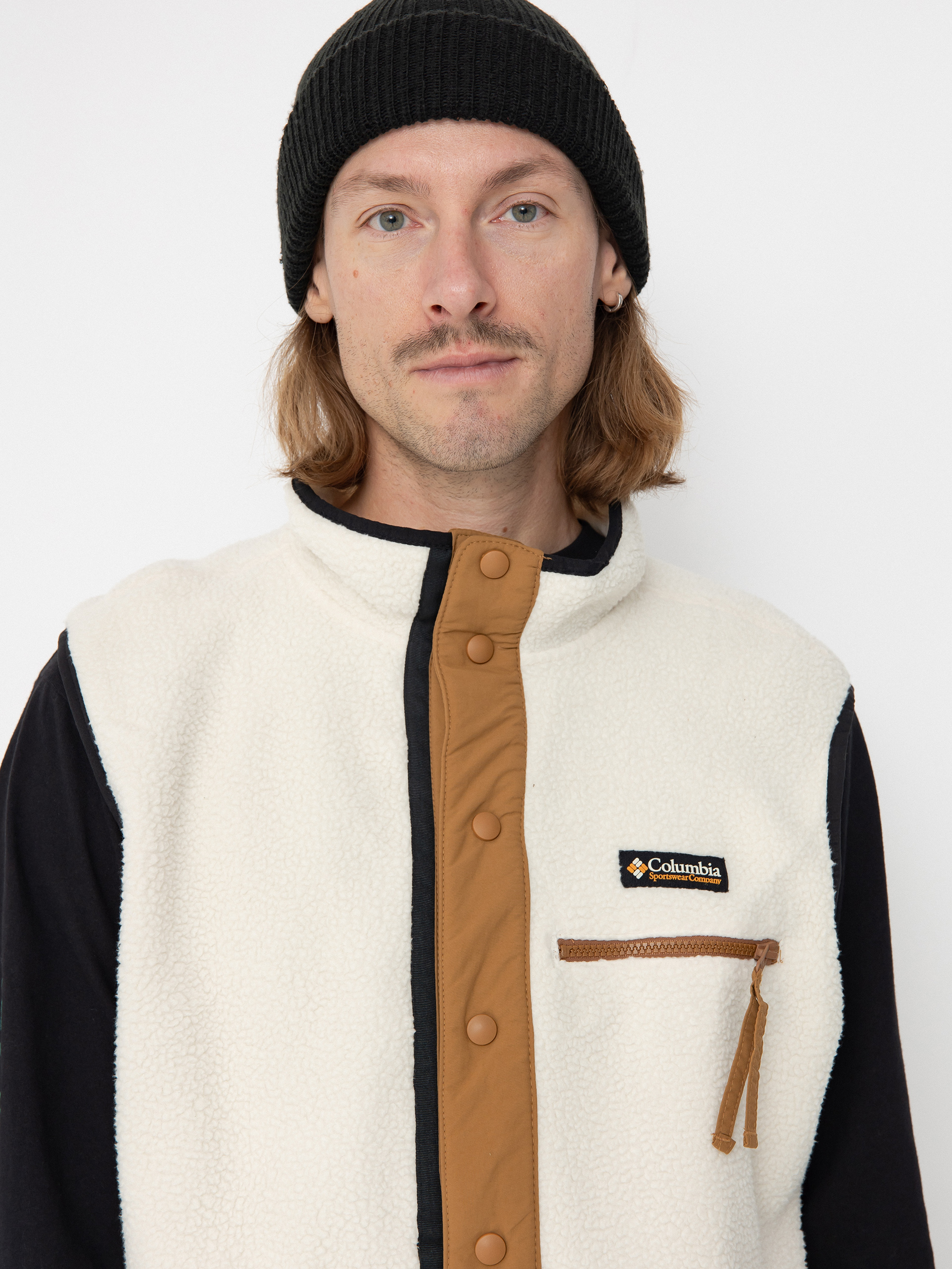 Férfi Polár pulóver Columbia Helvetia II Vest (chalk)