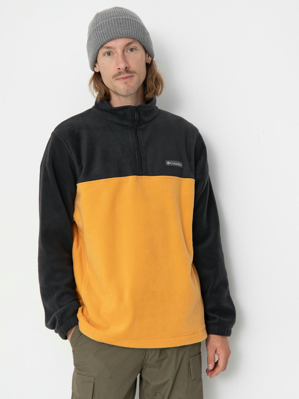 Férfi Polár pulóver Columbia Steens Mountain Half Zip (sunstone black)