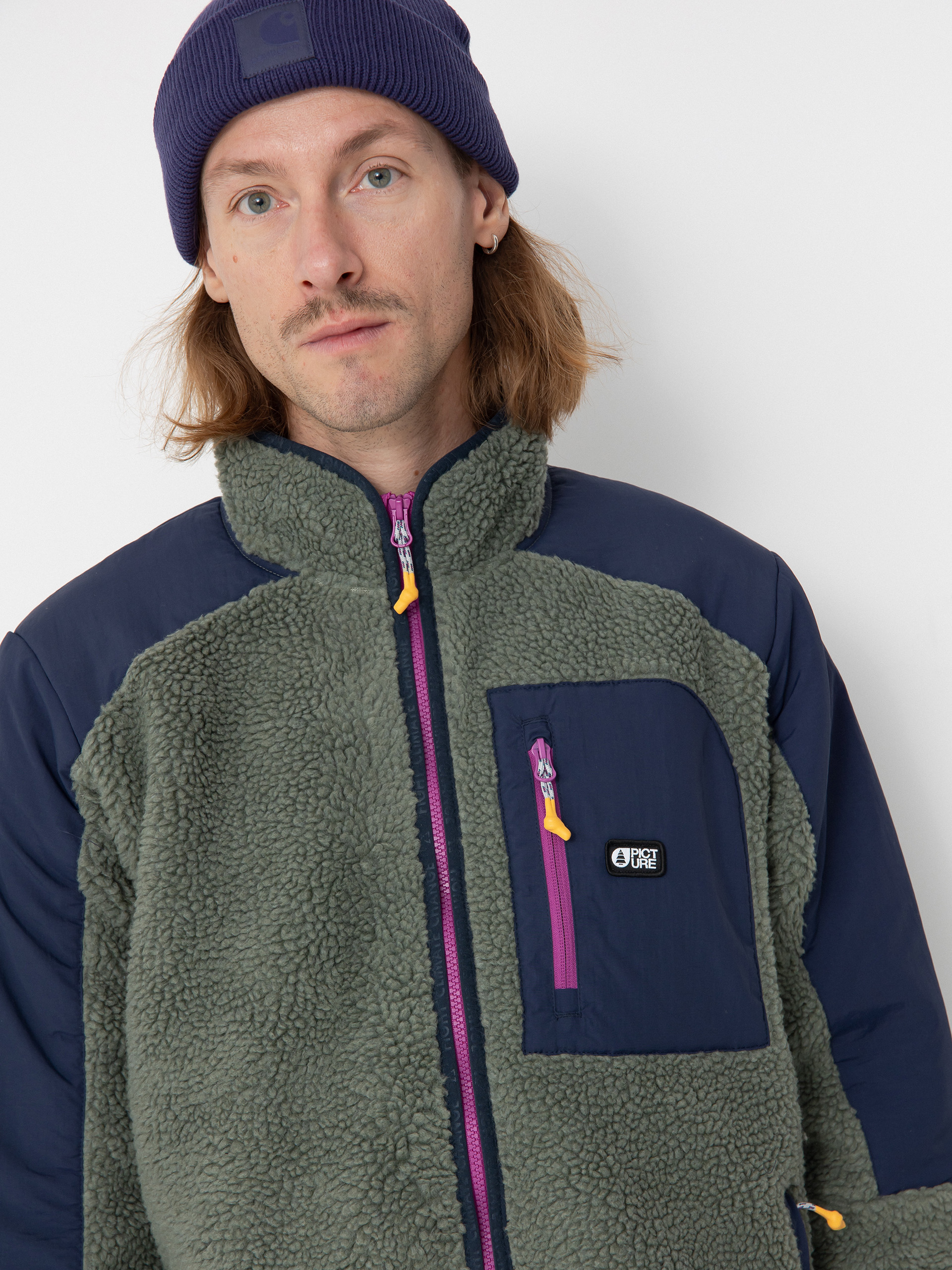 Férfi Picture Quilchena Polár pulóver (green spray dark blue)