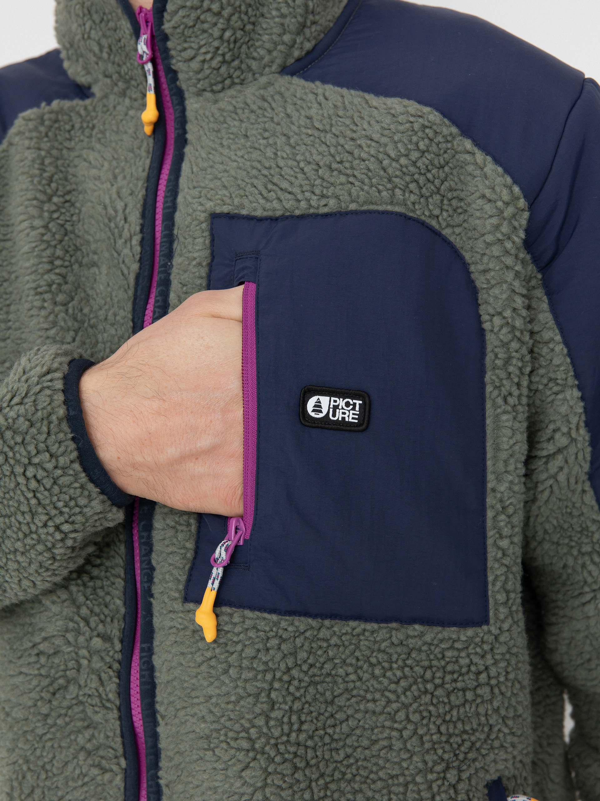 Férfi Picture Quilchena Polár pulóver (green spray dark blue)