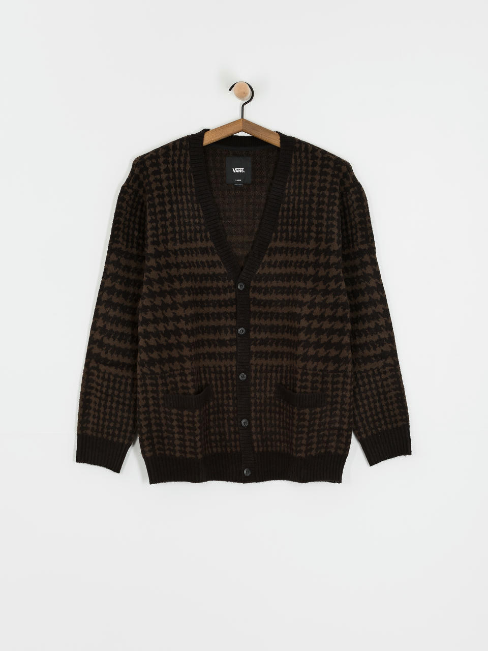 Pulóver Vans Houndstooth Cardigan (black/turkish coffee)