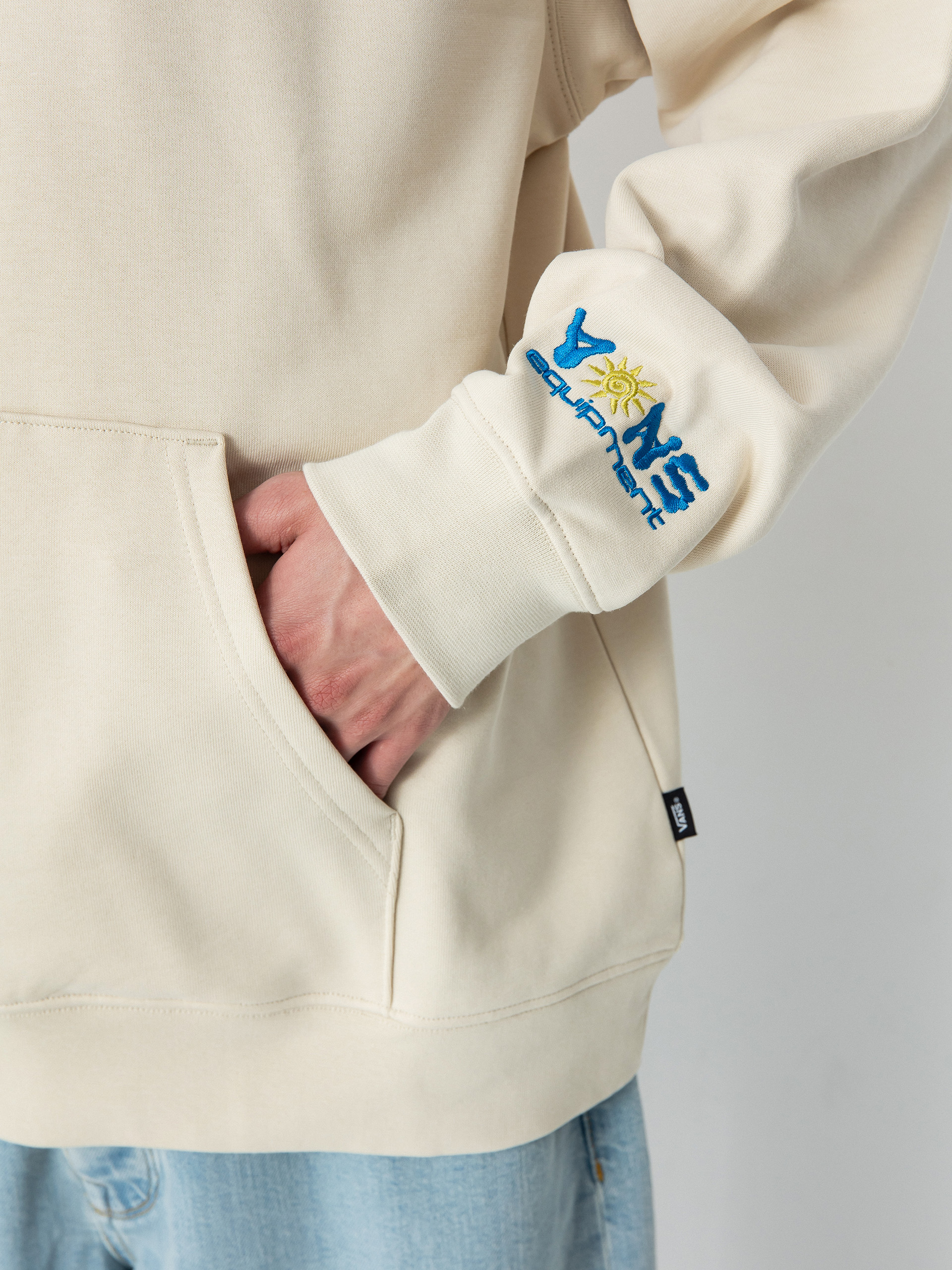 Kapucnis pulóver Vans Field Equipment Loose HD (oatmeal)