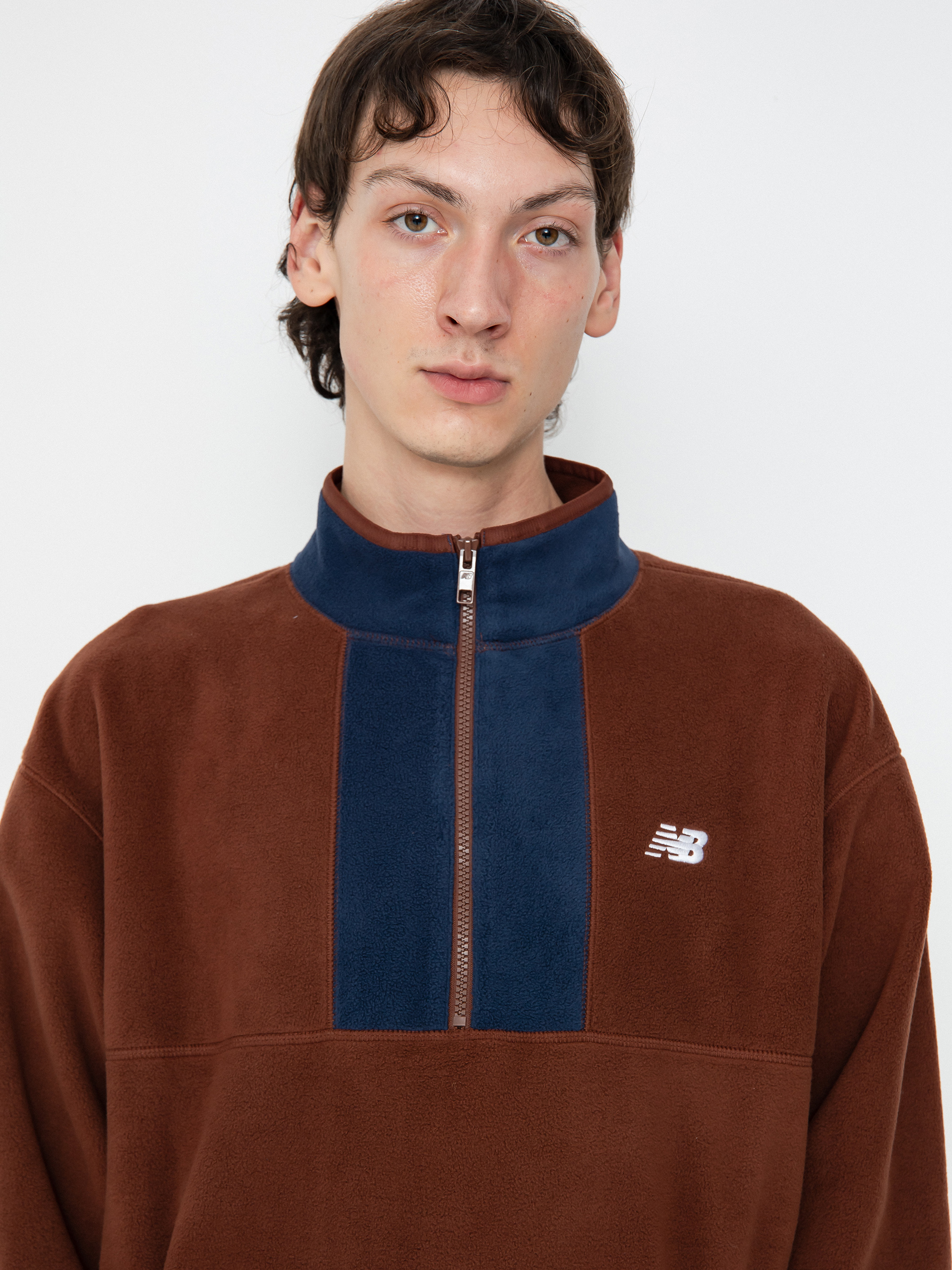 Férfi Polár pulóver New Balance Fleece 1/2 Zip (richoak)