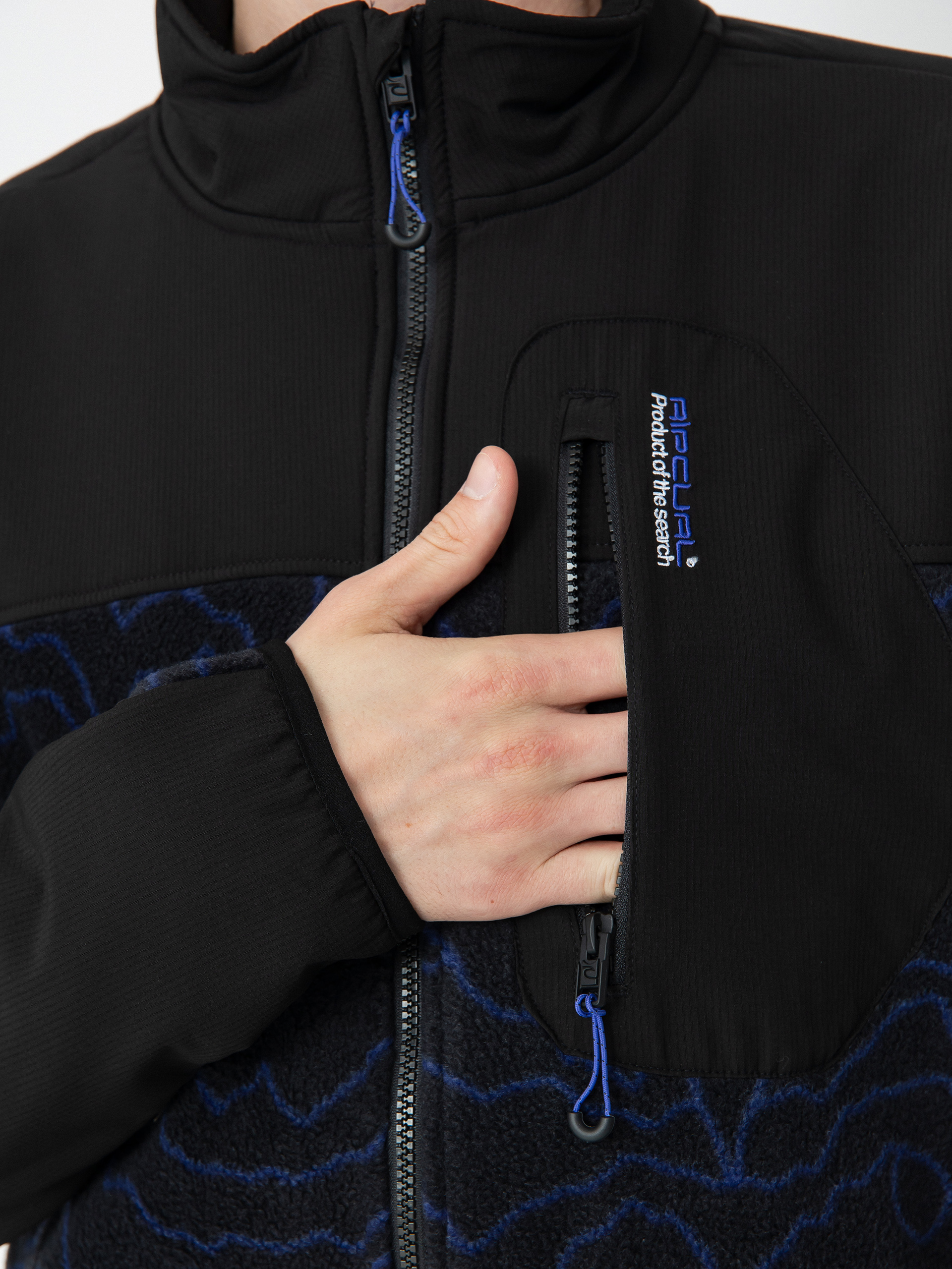 Férfi Pulóver Rip Curl Anti Series Search Zip Crew (black/berry)