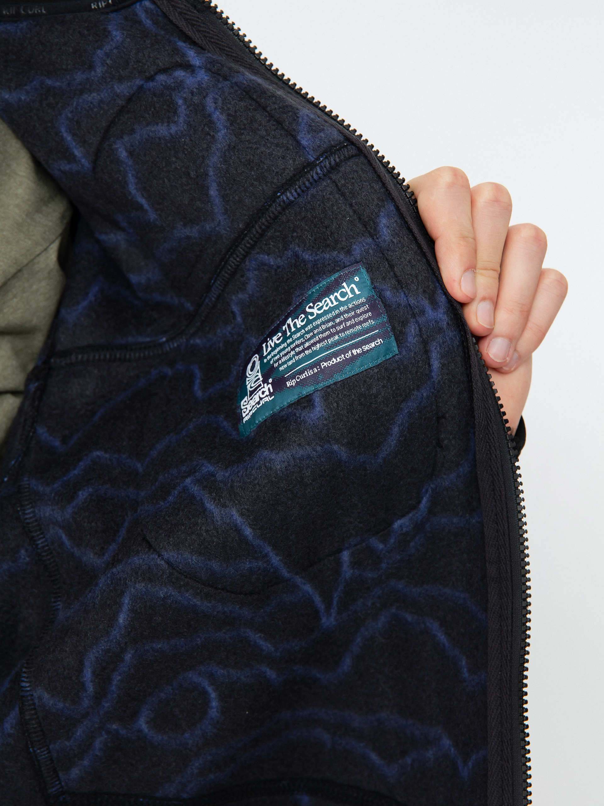 Férfi Pulóver Rip Curl Anti Series Search Zip Crew (black/berry)