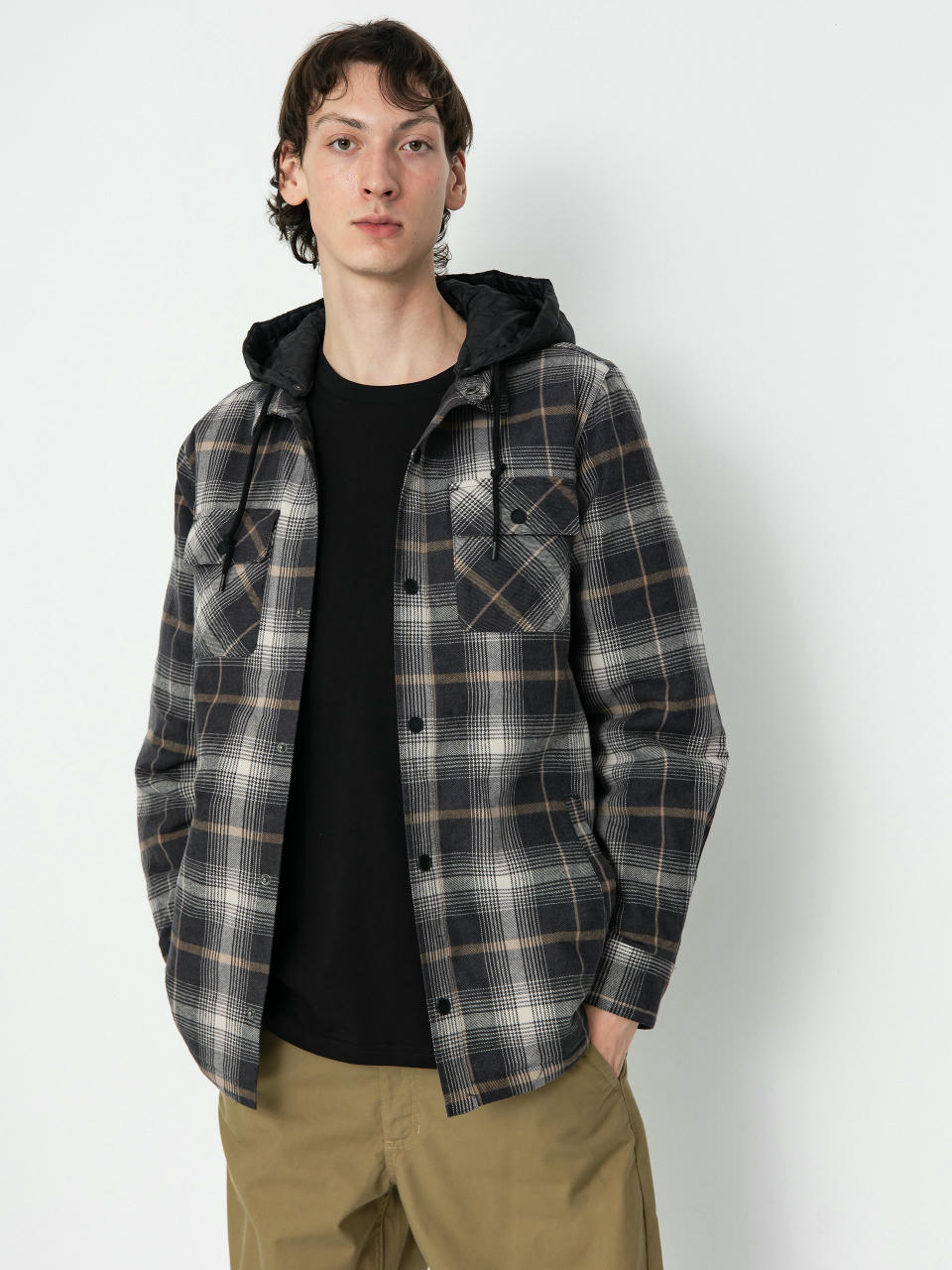 Férfi Snowboard dzseki Volcom Ins Riding Flannel (stone)