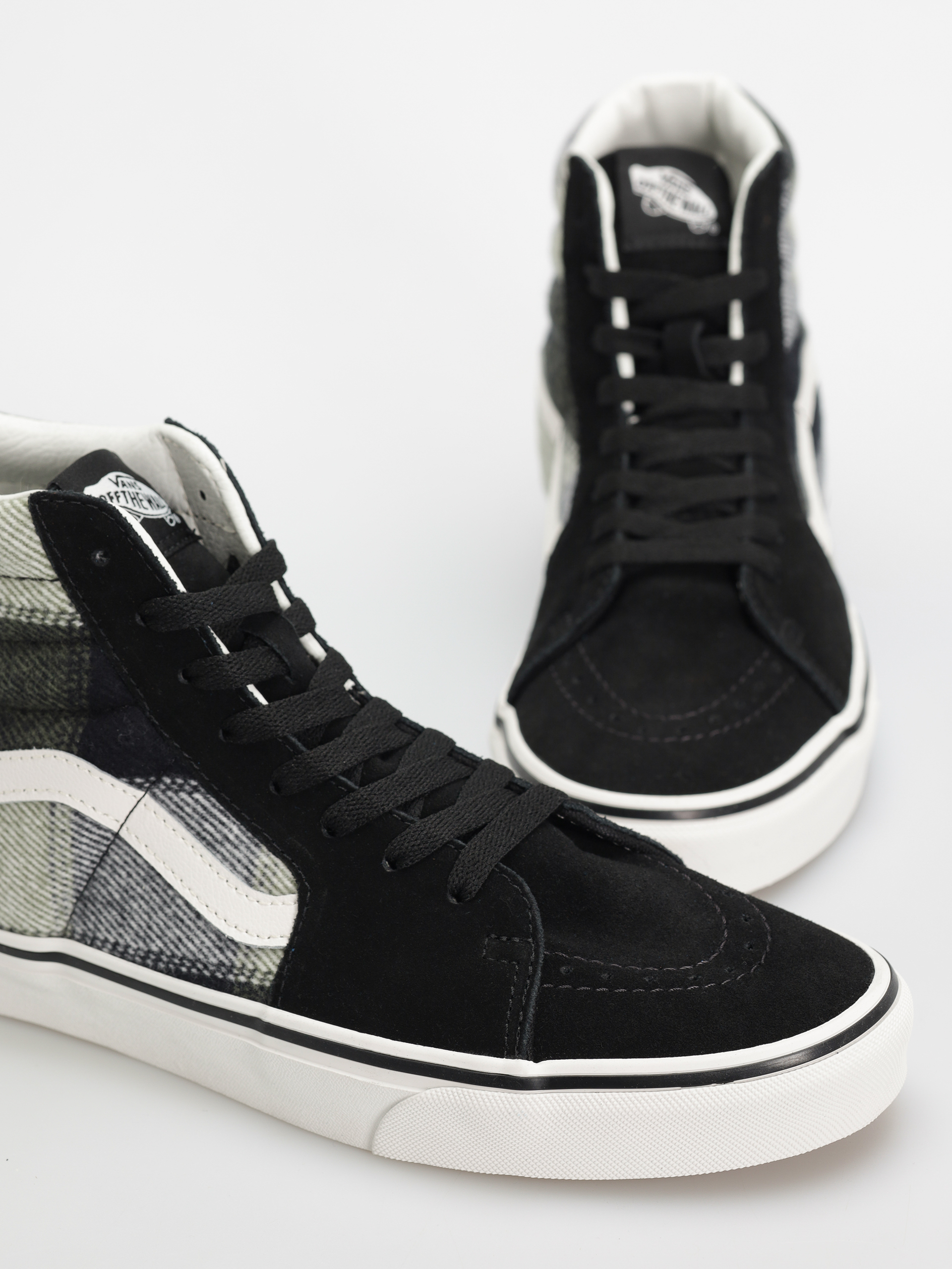 Vans Sk8 Hi Cipők (brushed plaid olive/black)