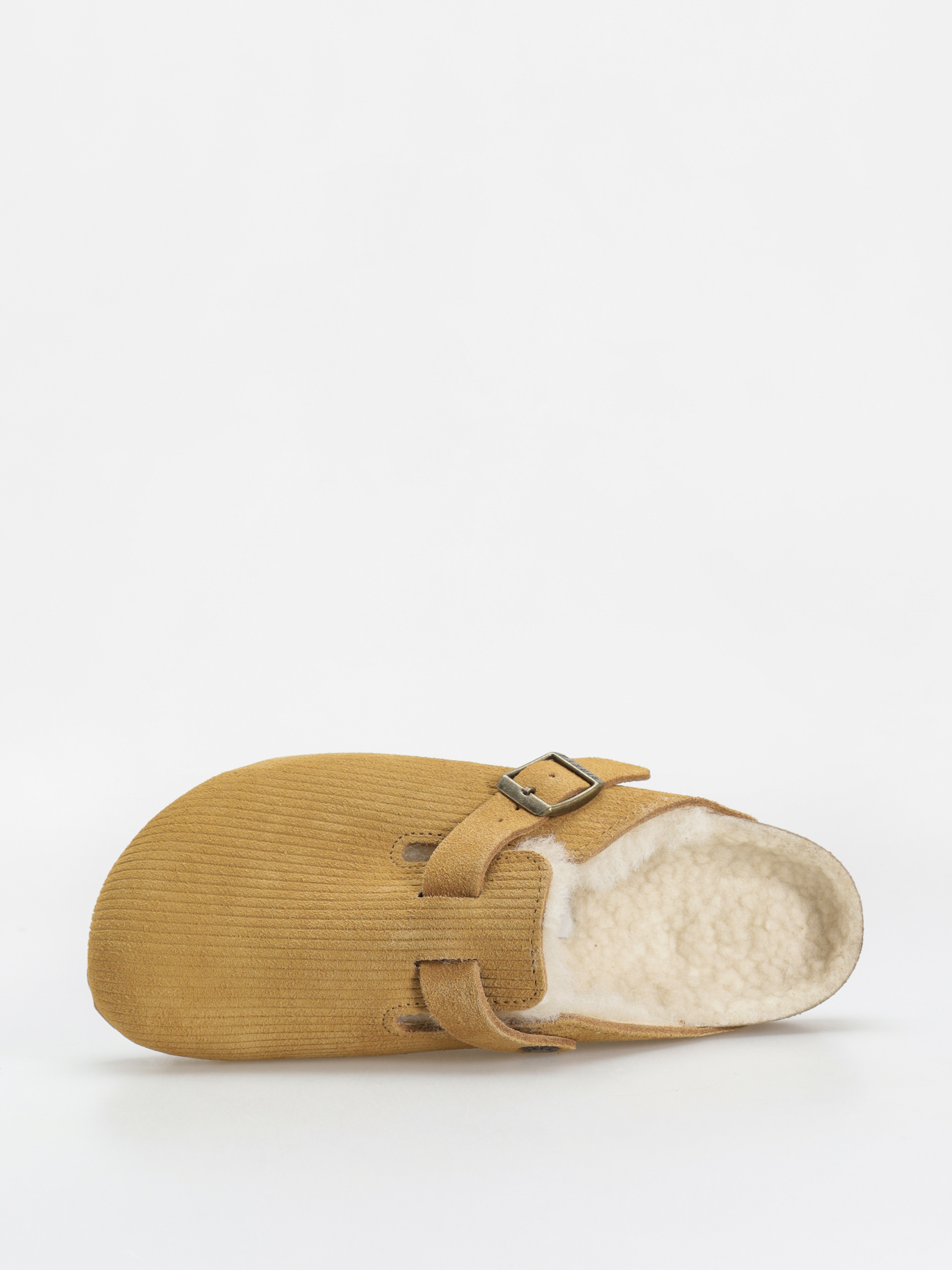 Birkenstock Boston VL Fell Suede Leather Fur Narrow Wmn Flip-flop papucsok (corduroy cork brown)