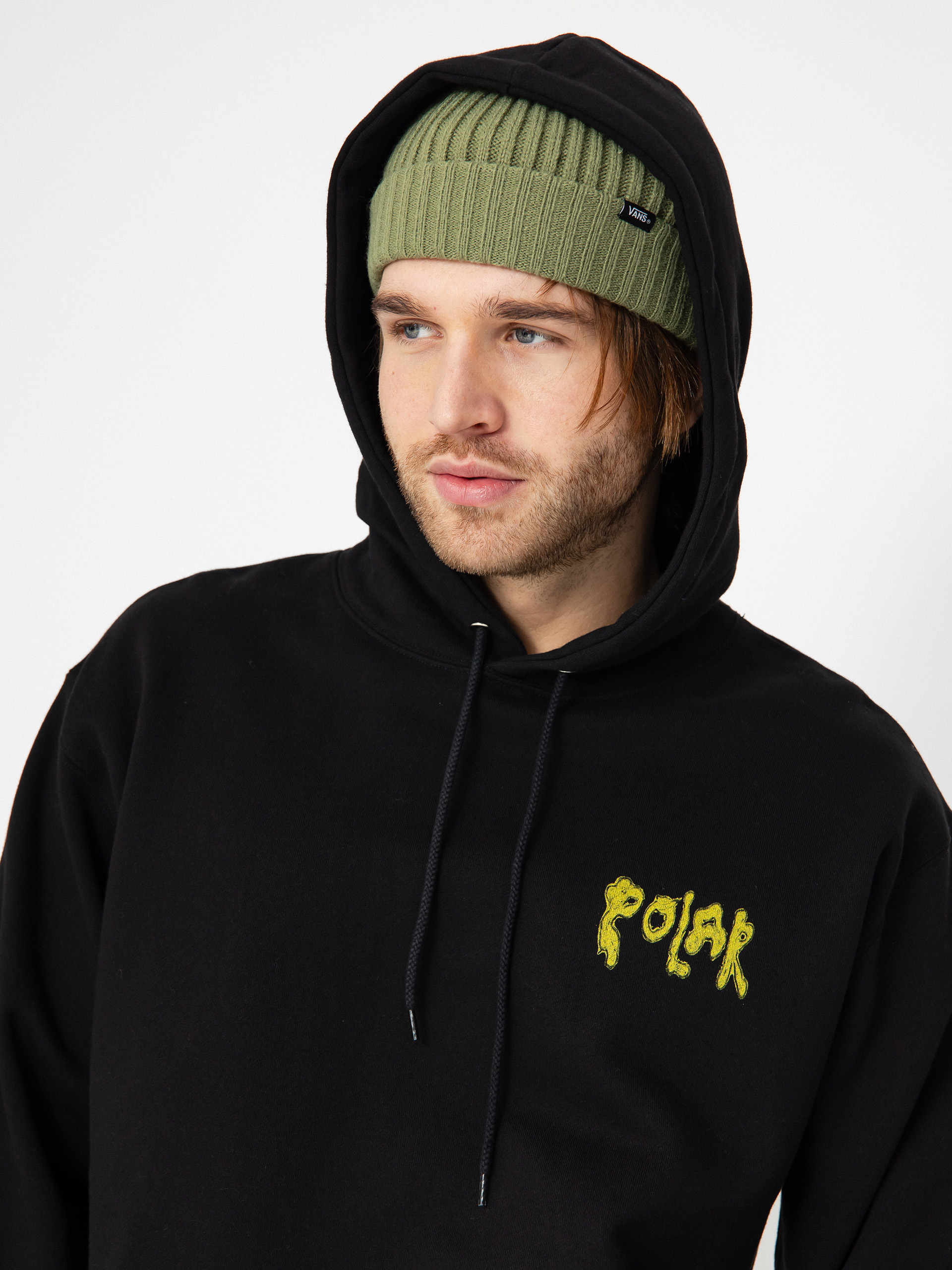 Kapucnis pulóver Polar Skate Dave Bear HD (black)