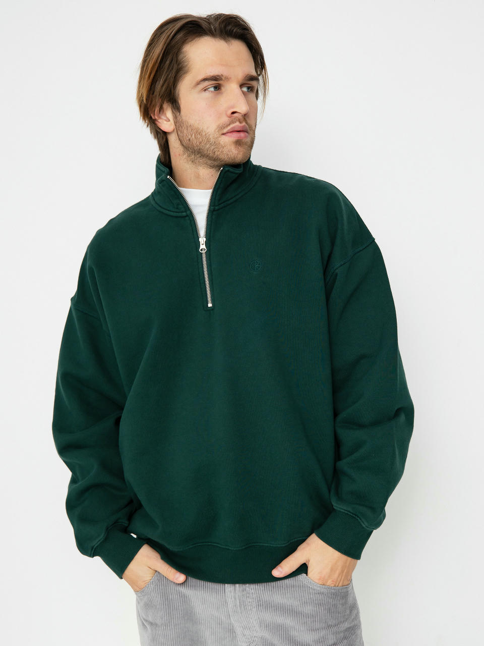 Pulóver Polar Skate Frankie Half Zip (dark emerald)