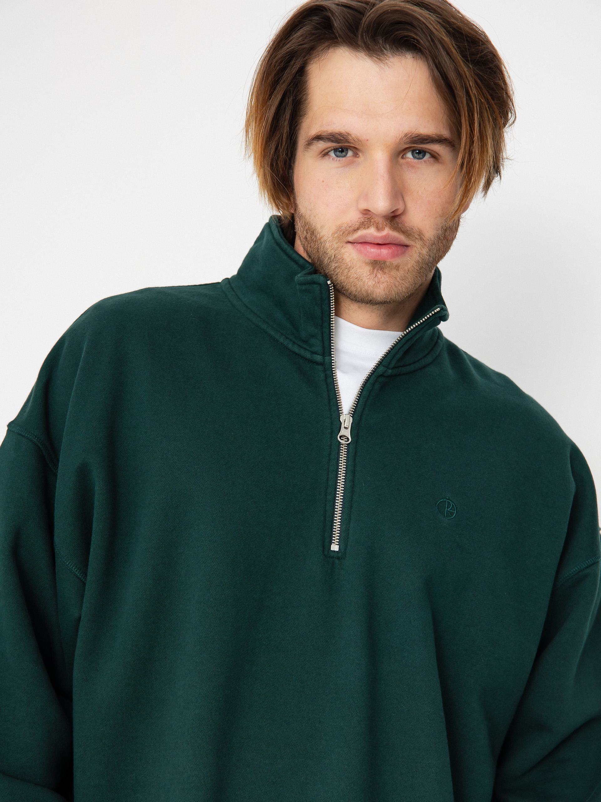Pulóver Polar Skate Frankie Half Zip (dark emerald)