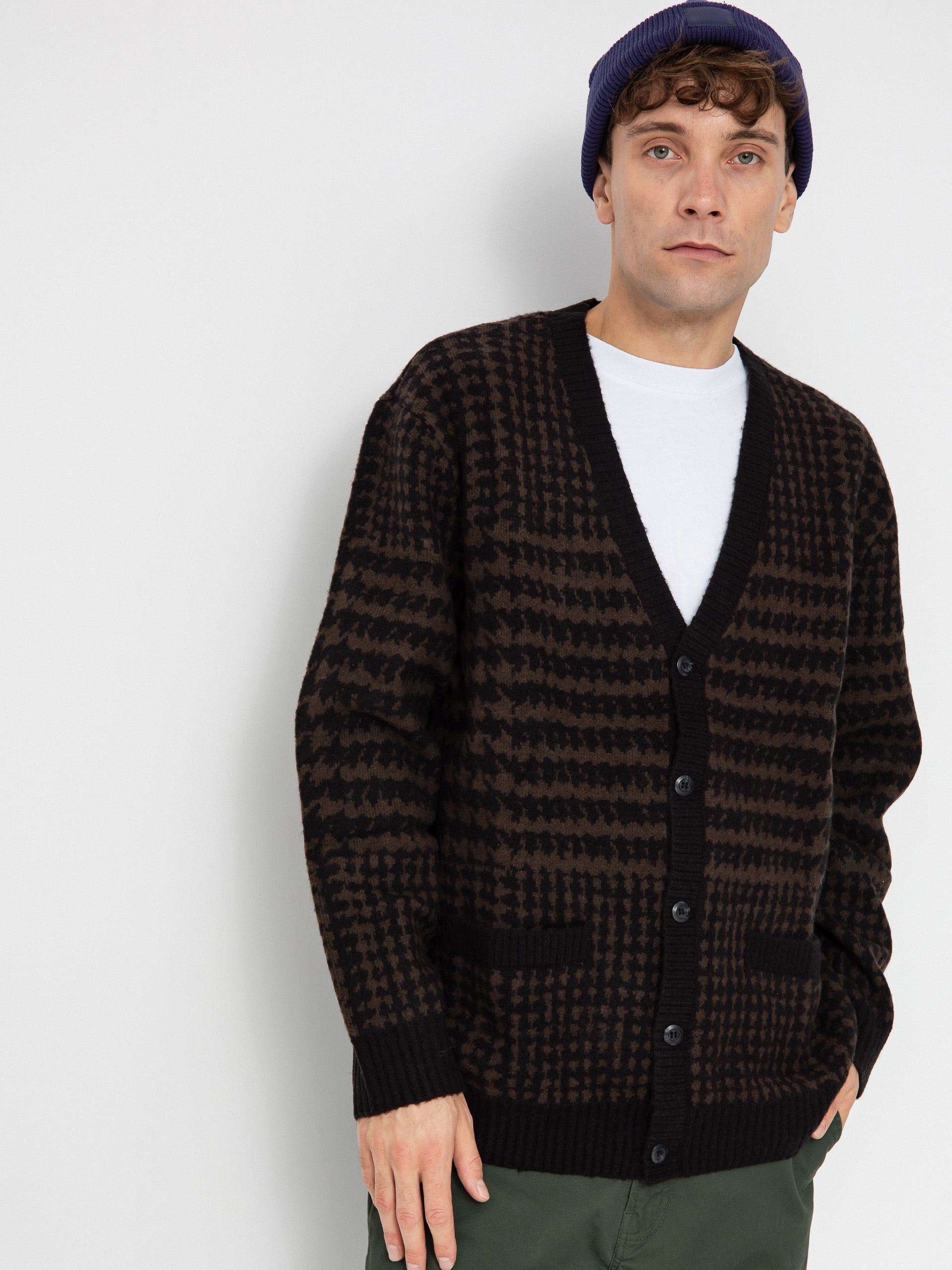 Pulóver Vans Houndstooth Cardigan (black/turkish coffee)