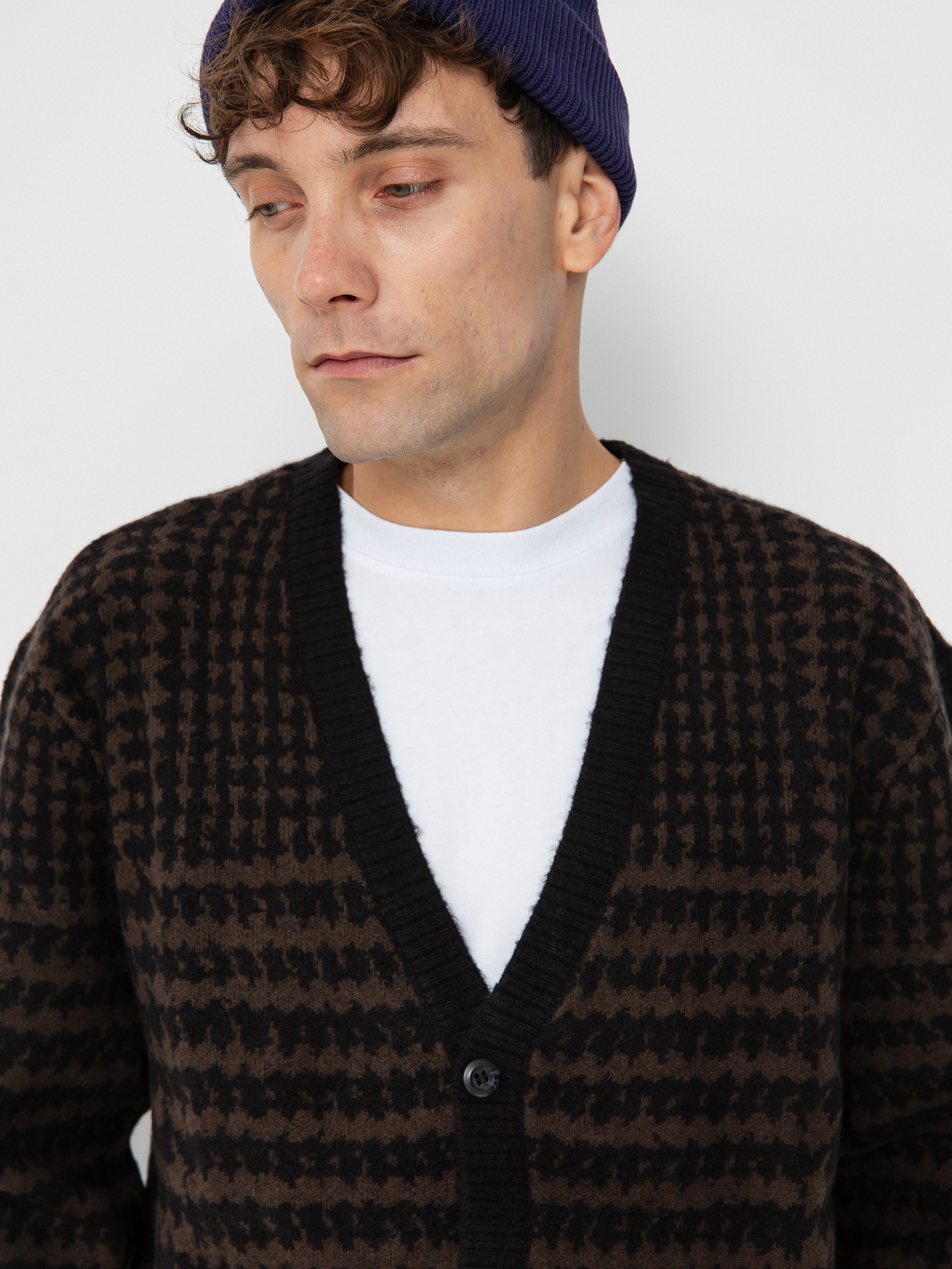 Pulóver Vans Houndstooth Cardigan (black/turkish coffee)