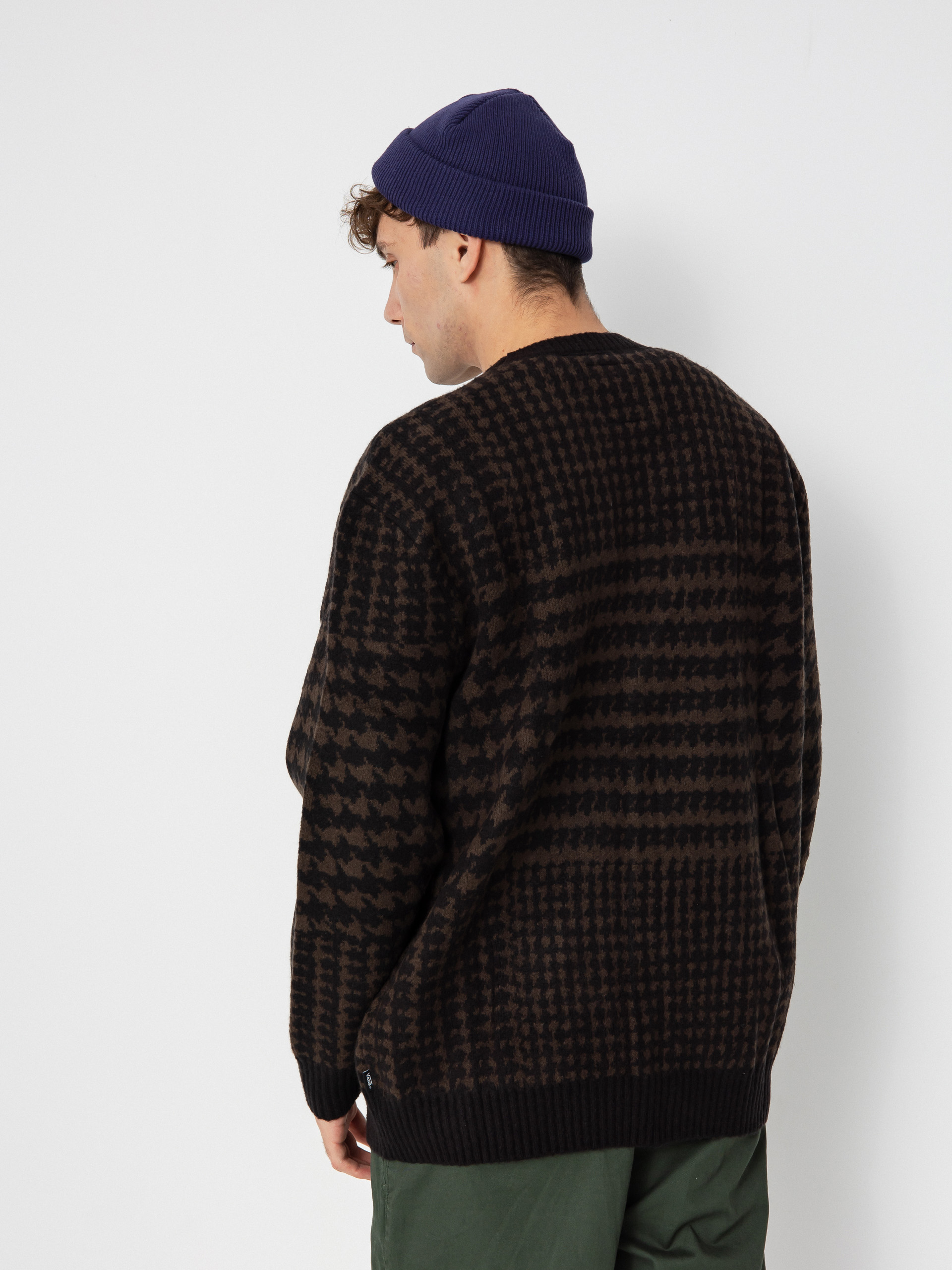 Pulóver Vans Houndstooth Cardigan (black/turkish coffee)